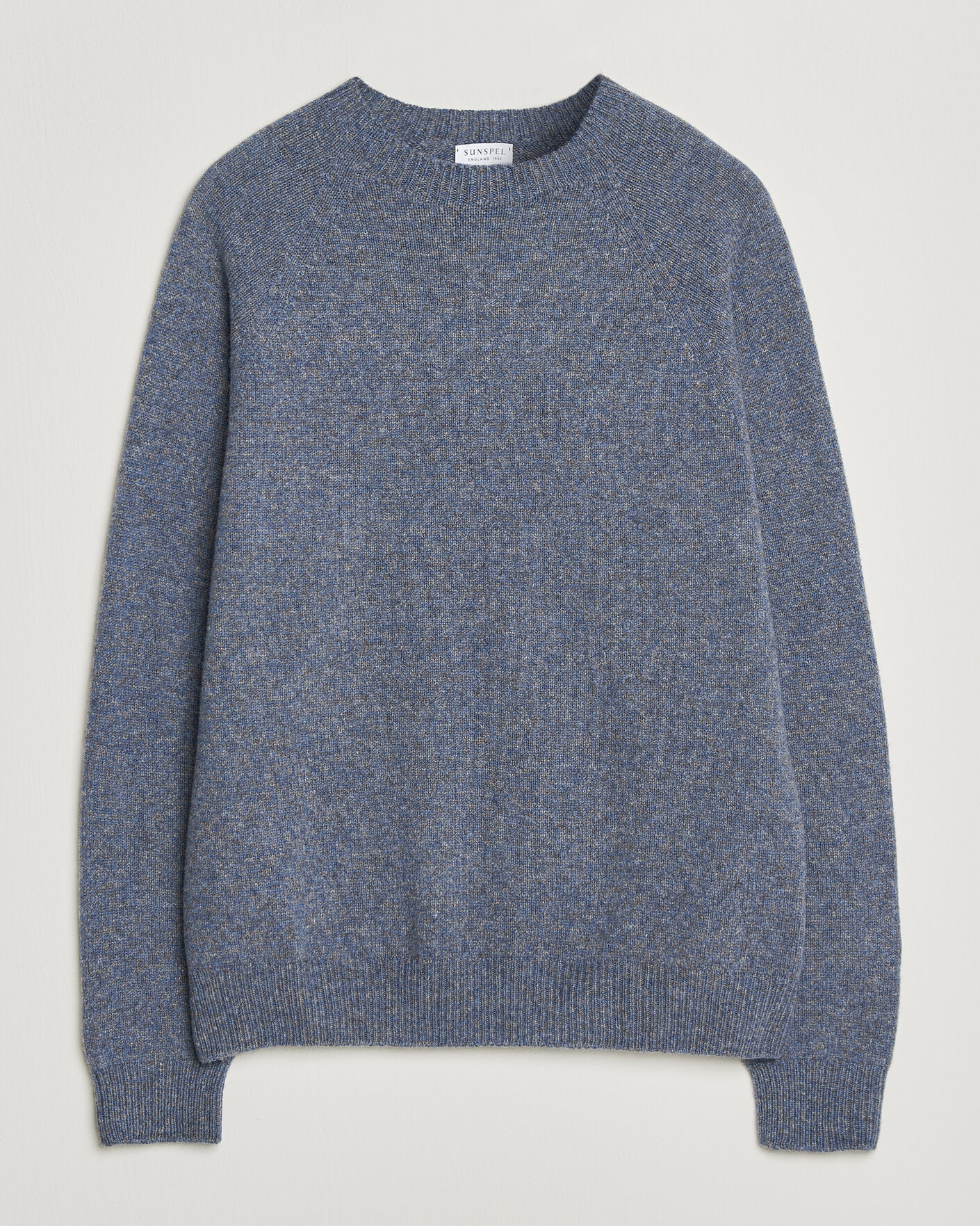 Heren | Truien | Sunspel | Lambswool Crew Neck Denim Twist