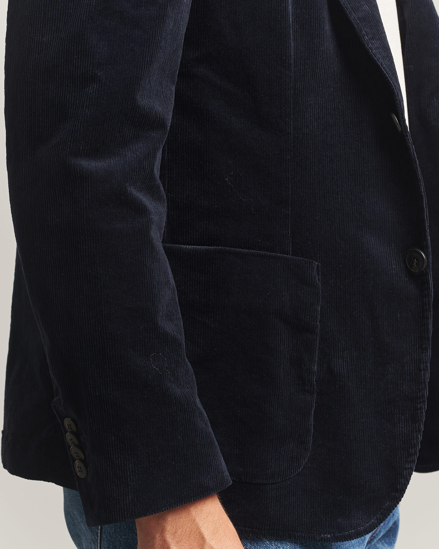 Heren | Blazers | Sunspel | Relaxed Corduroy Blazer Navy