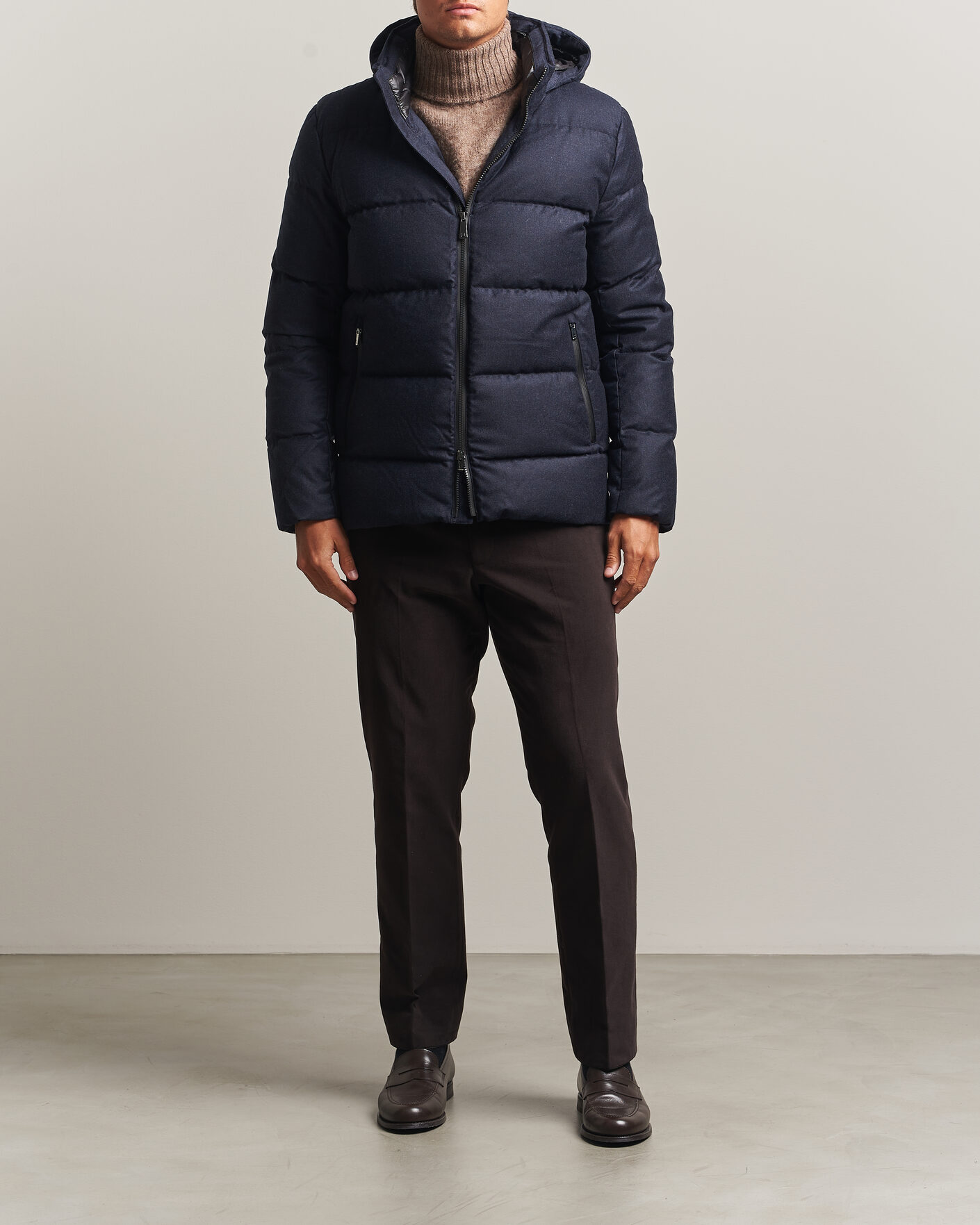 Heren | Jassen | UBR | Concord Jacket Savile Navy Melange Wool
