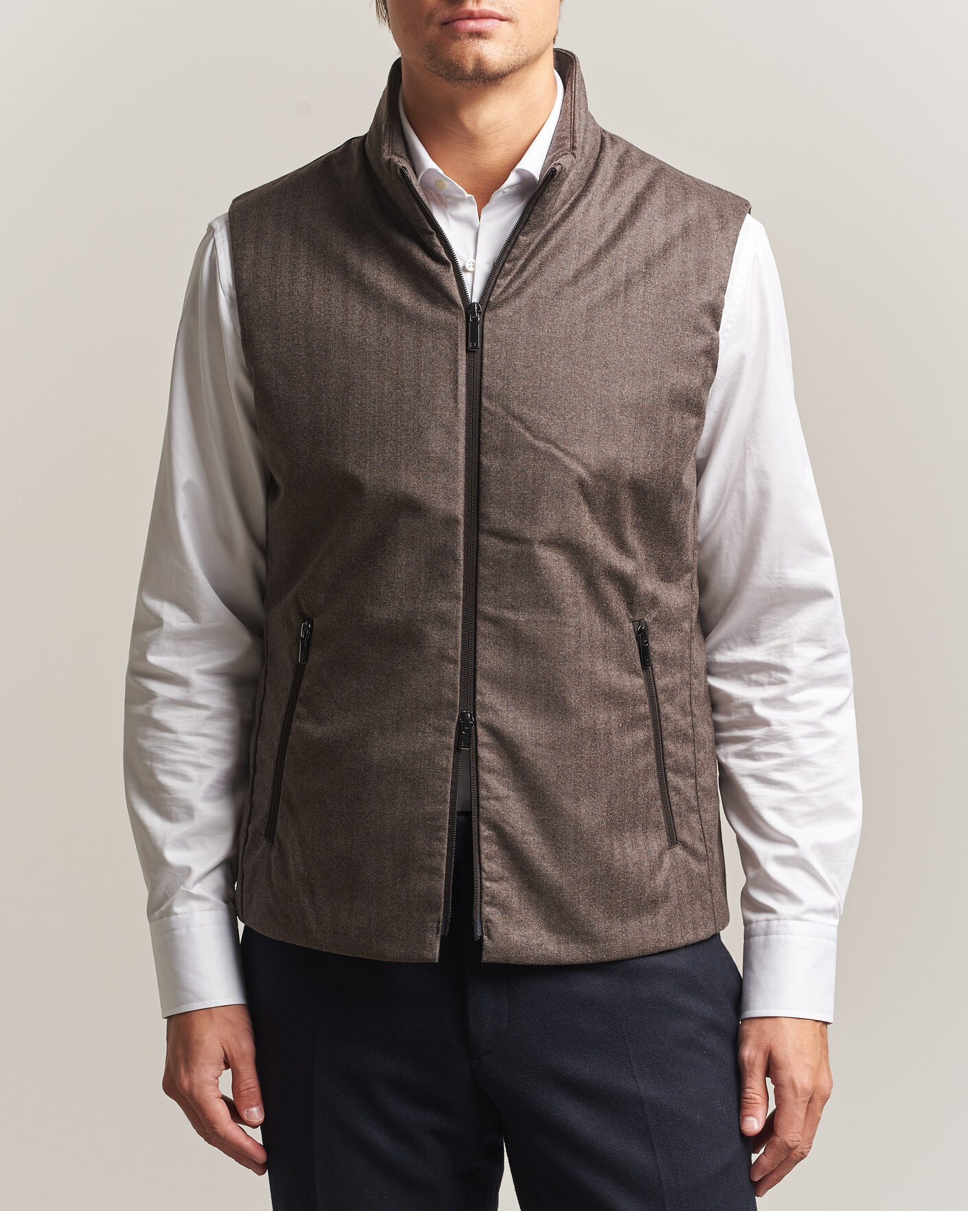 Heren | Gilets | UBR | Raptor Lightweight Vest Savile Brown Herringbone