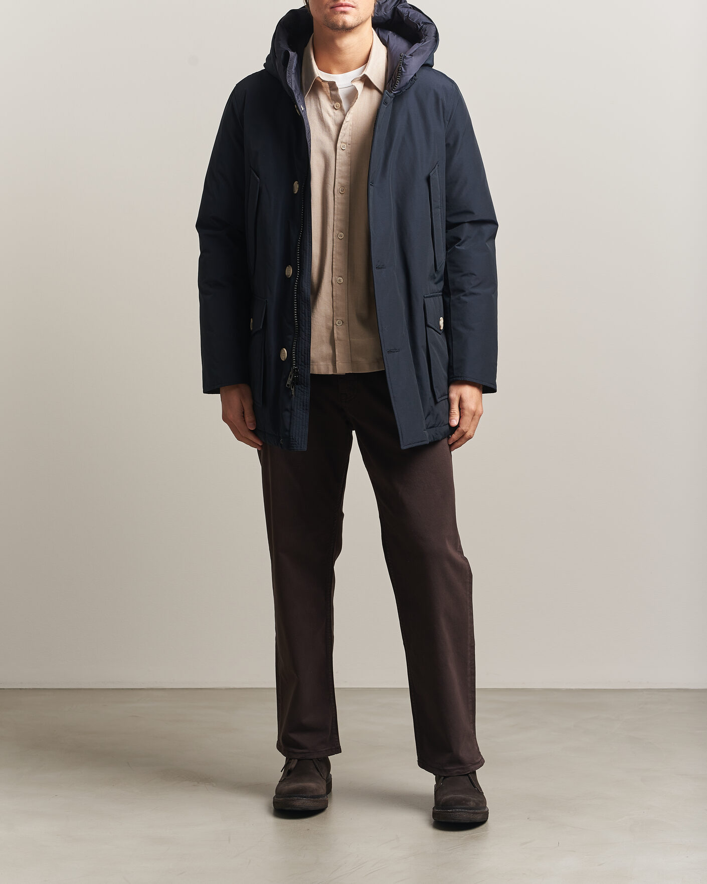 Heren | Jassen | Woolrich | Arctic Parka No Fur Melton Blue