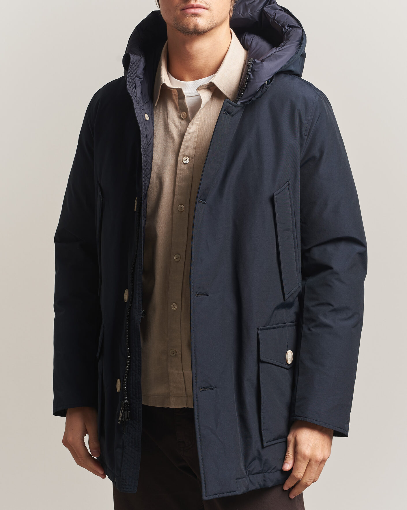 Heren | Jassen | Woolrich | Arctic Parka No Fur Melton Blue