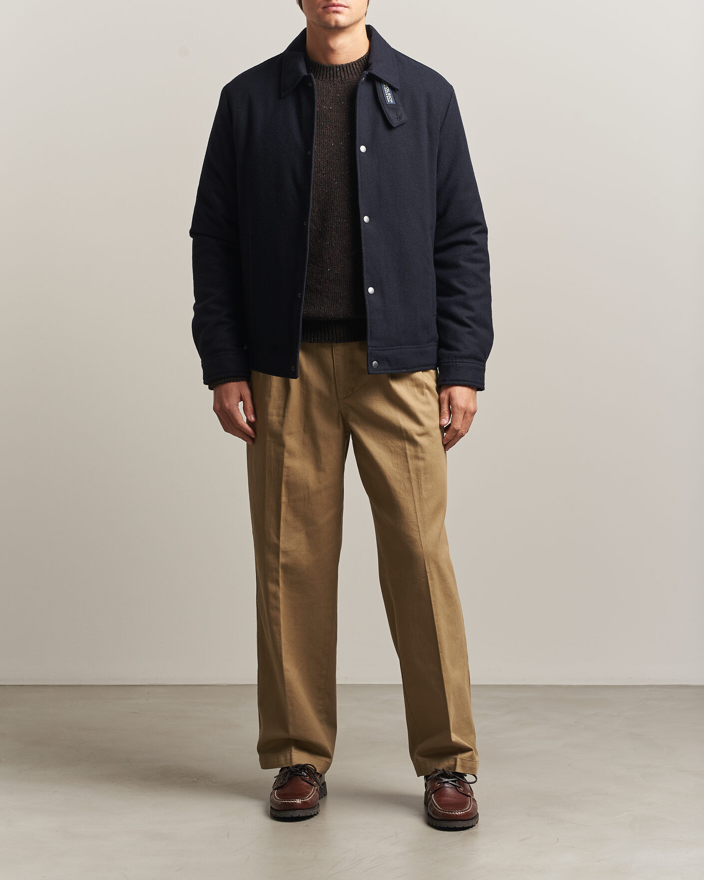 Heren | Jassen | Woolrich | Wool Light Padded Keating Shirt Jacket Melton Blue