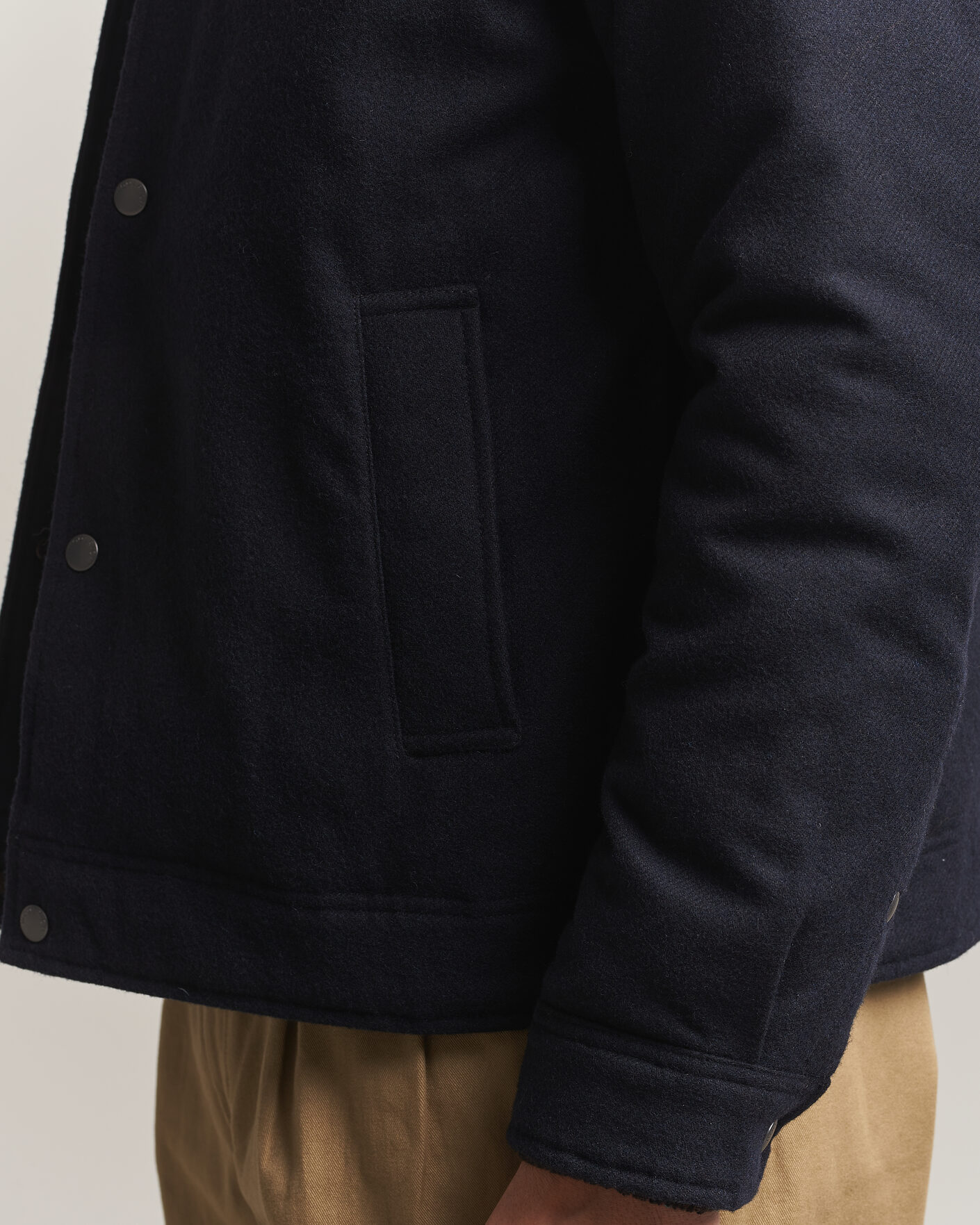 Heren | Jassen | Woolrich | Wool Light Padded Keating Shirt Jacket Melton Blue