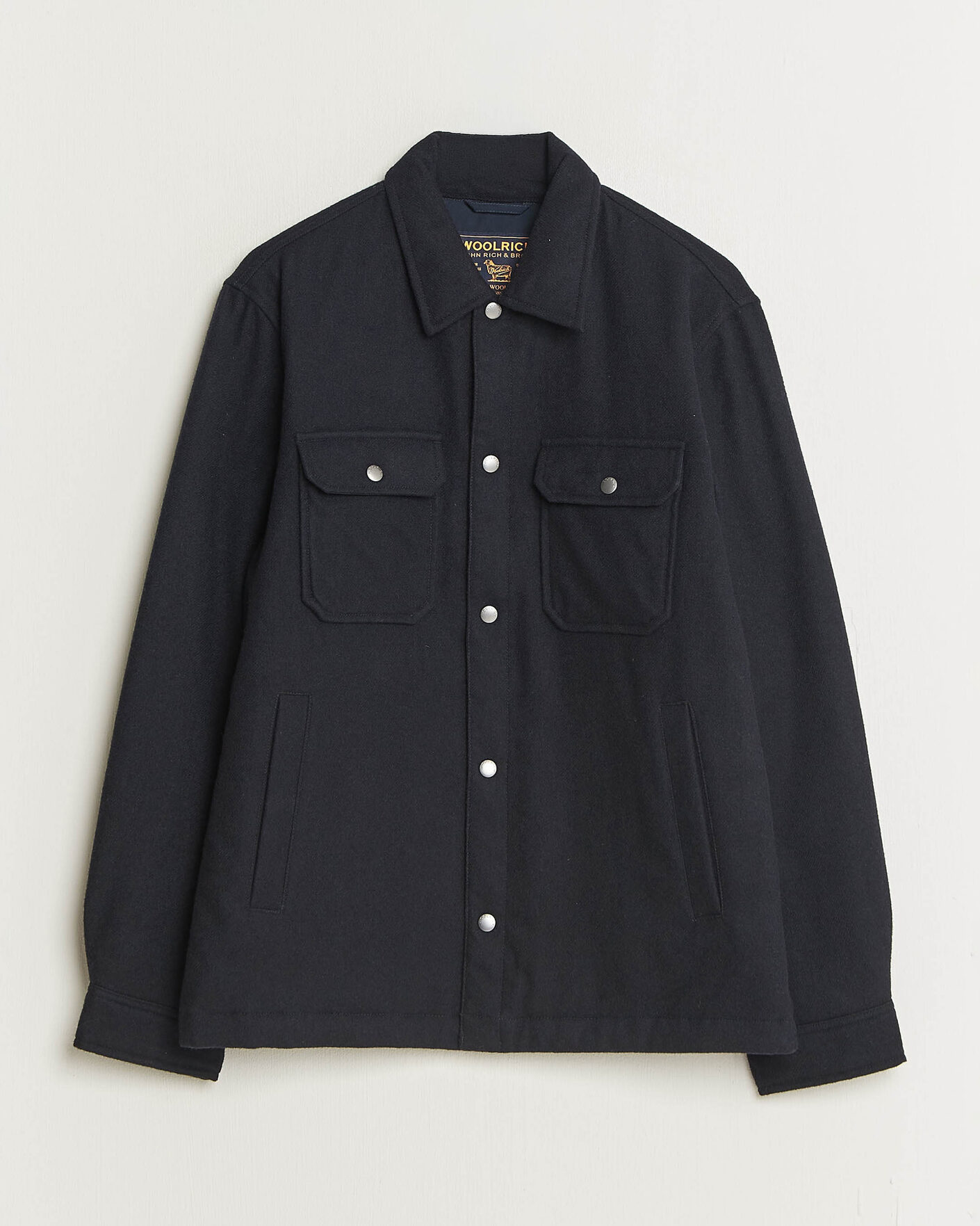Heren | Jassen | Woolrich | Alaskan Wool Light Padded Shirt Jacket Melton Blue
