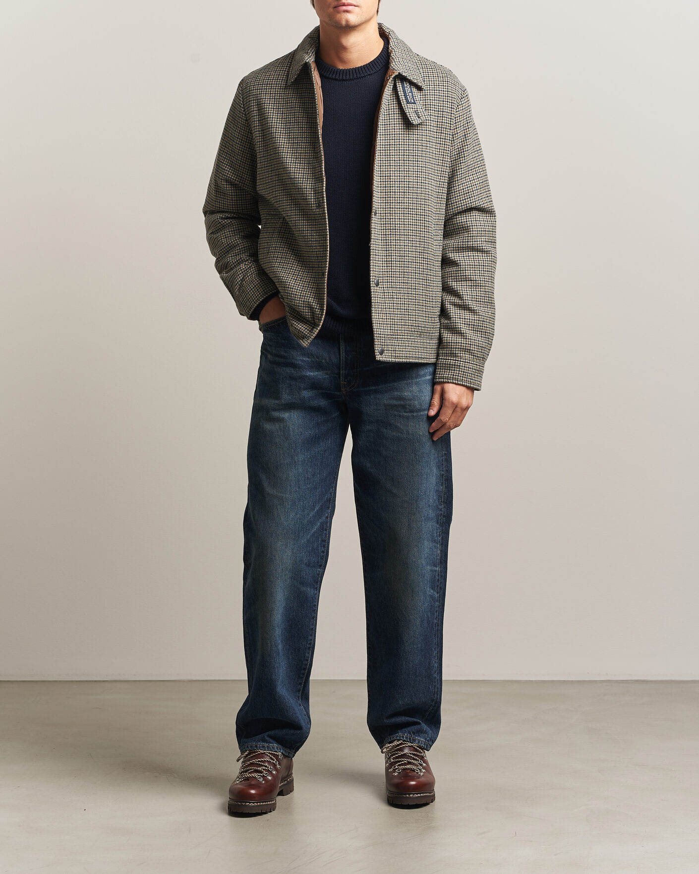 Heren | Jassen | Woolrich | Wool Check Light Padded Keating Shirt Jacket Brown