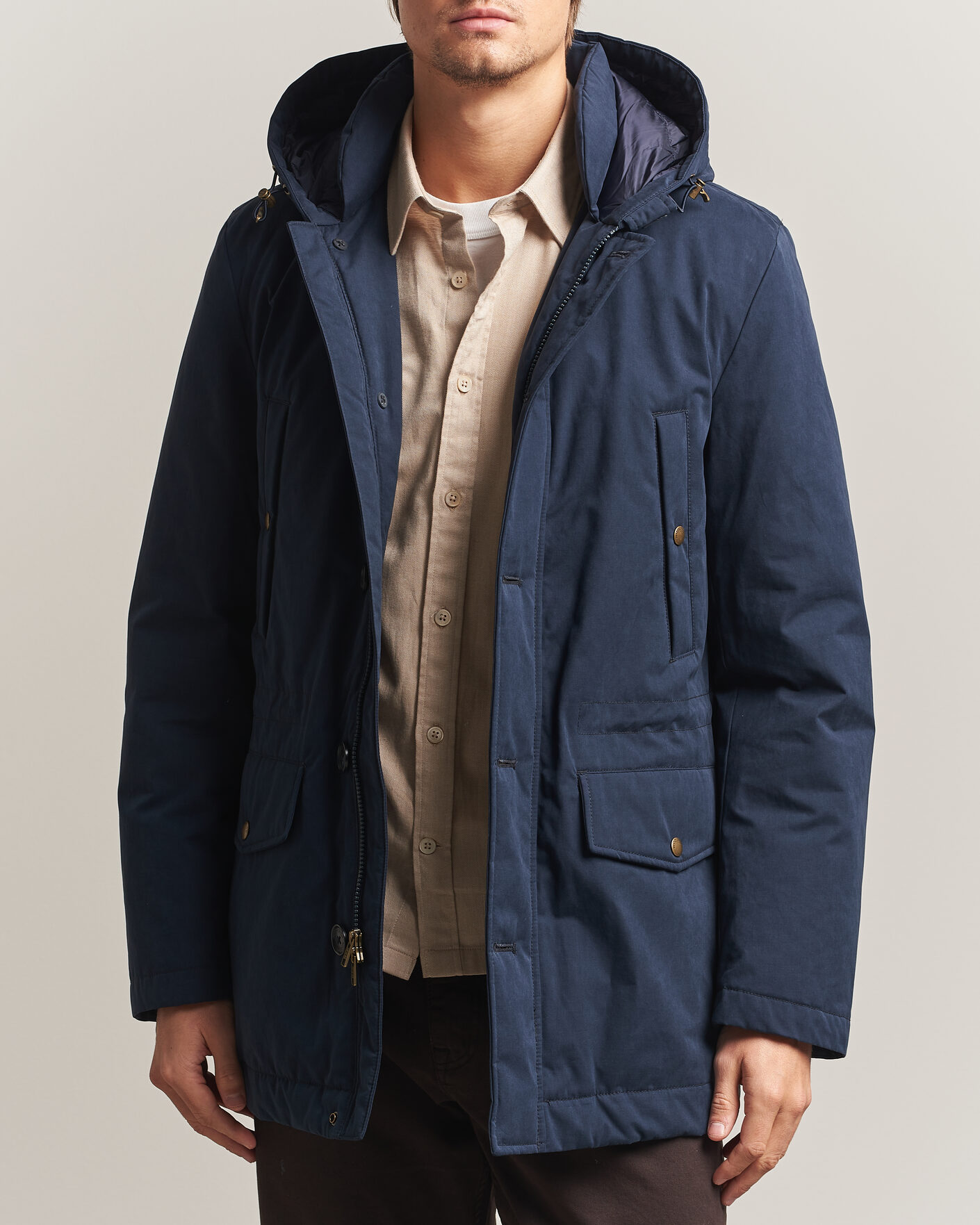 Heren | Jassen | Woolrich | Mountain Cloth Parka Melton Blue