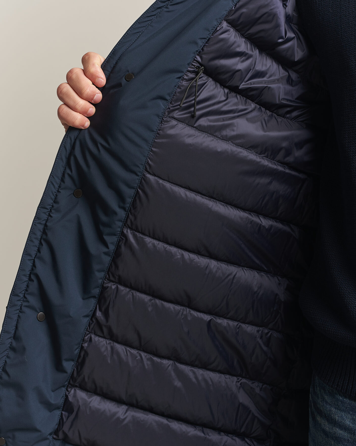 Heren | Jassen | Woolrich | Cloud Lamar Light Padded Coat Melton Blue