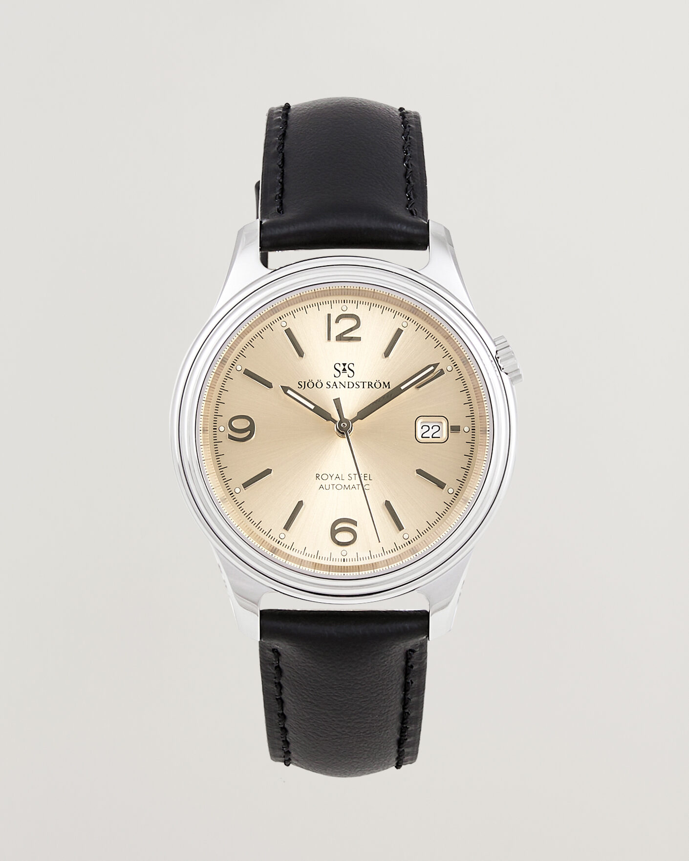 Heren | Sjöö Sandström Royal Steel 41mm Black Calf | Sjöö Sandström | Royal Steel 41mm Black Calf