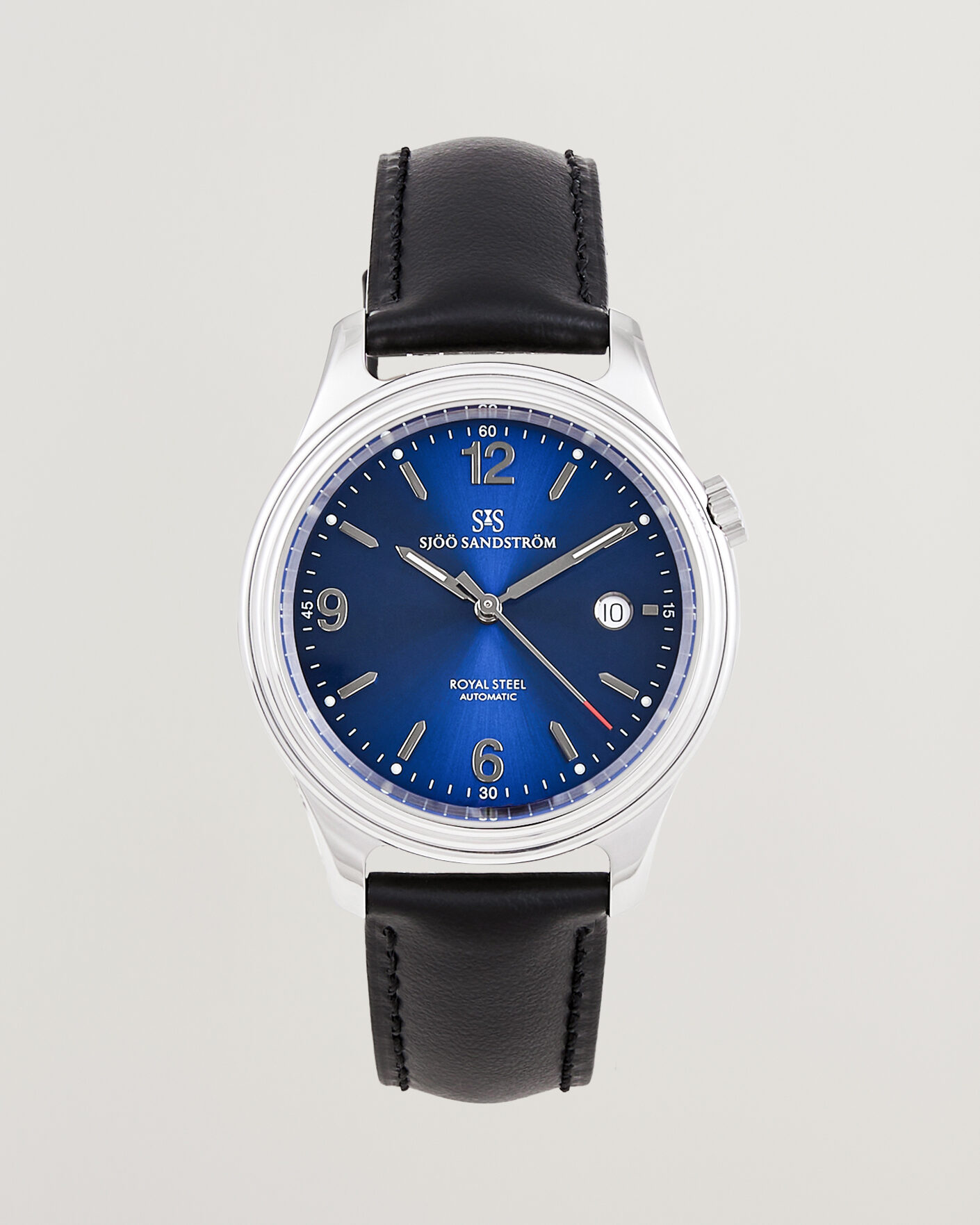 Heren | Sjöö Sandström Royal Steel 41mm Black Calf Blue Dial | Sjöö Sandström | Royal Steel 41mm Black Calf Blue Dial