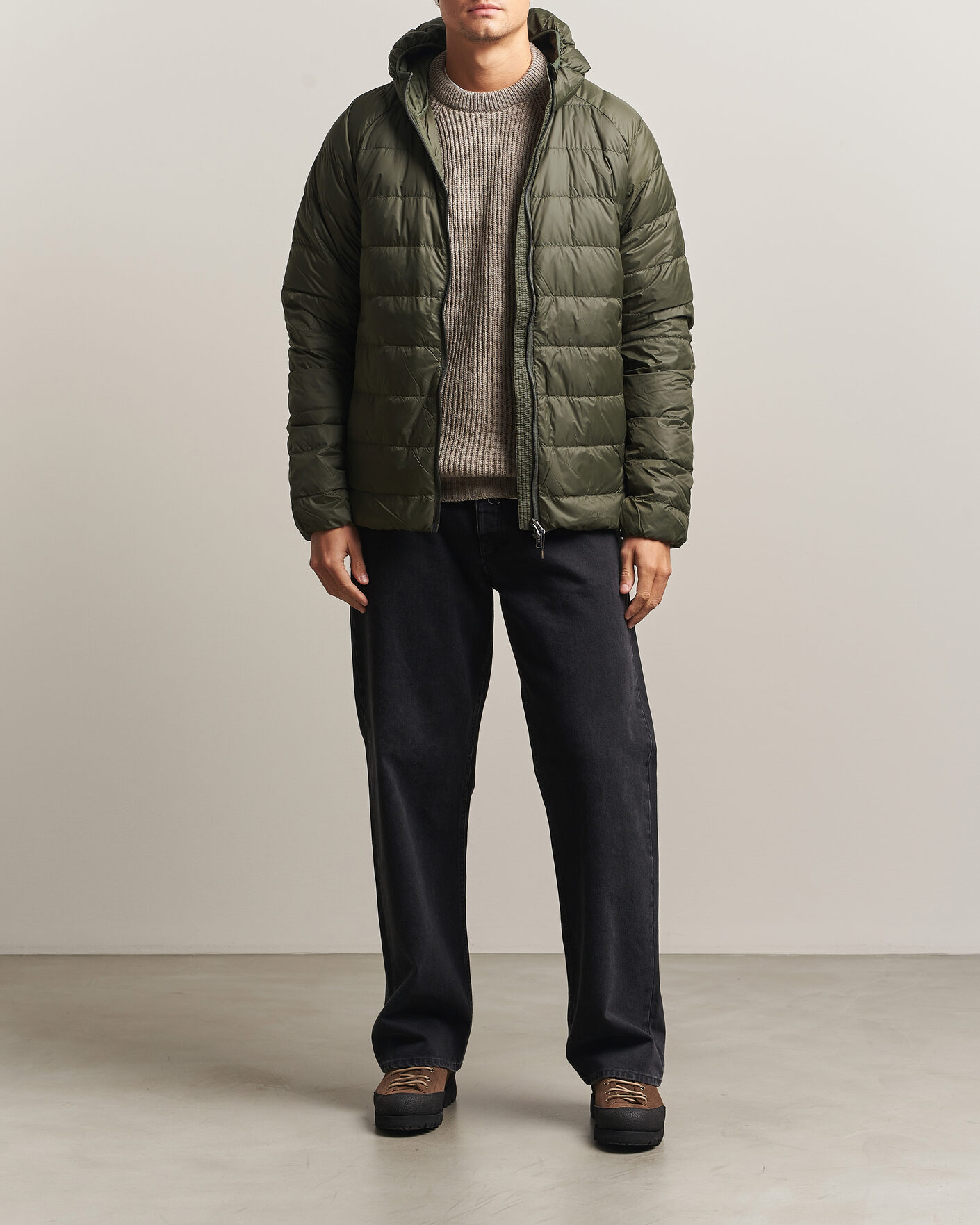 Heren | Jassen | Pyrenex | Guzet Hooded Down Jacket Deep Khaki