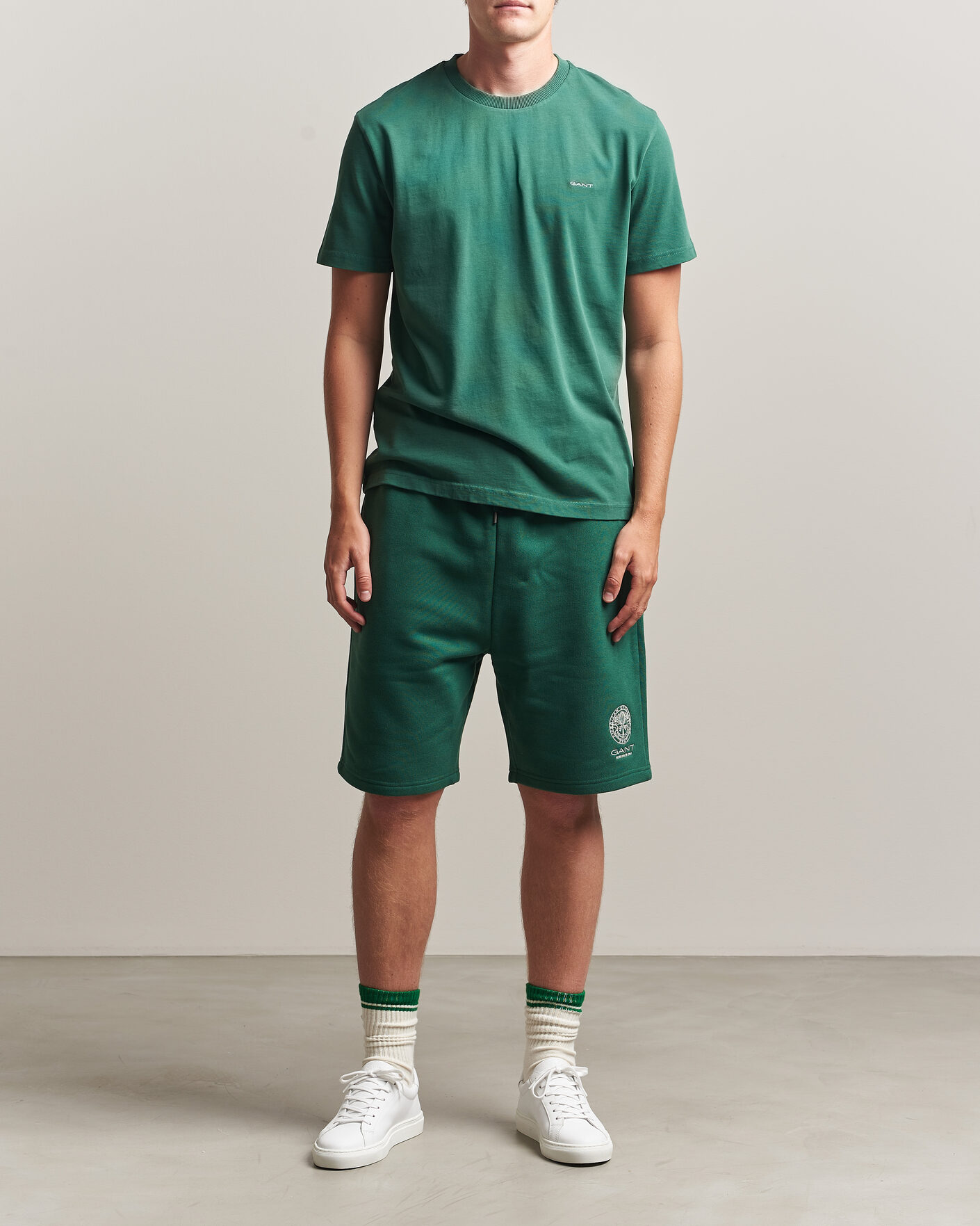 Heren | T-shirts | Gant | Tournament Crew Neck T-Shirt Green