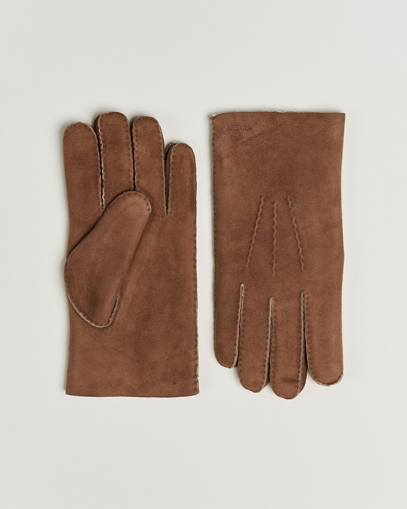 Heren | Handschoenen | Hestra | Bernard Lambskin Suede Glove Brown