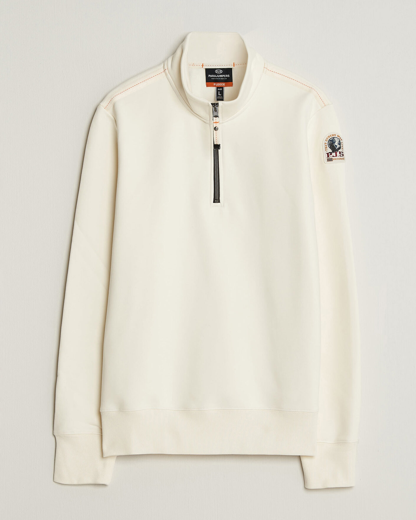 Heren | Truien | Parajumpers | Broad Peak Super Easy Half Zip Sweatshirt Warm Ivory