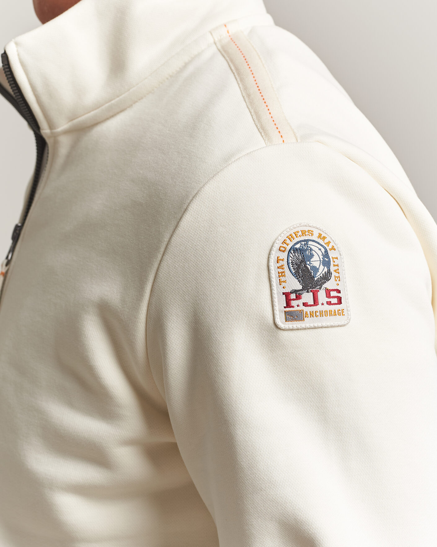 Heren | Truien | Parajumpers | Broad Peak Super Easy Half Zip Sweatshirt Warm Ivory