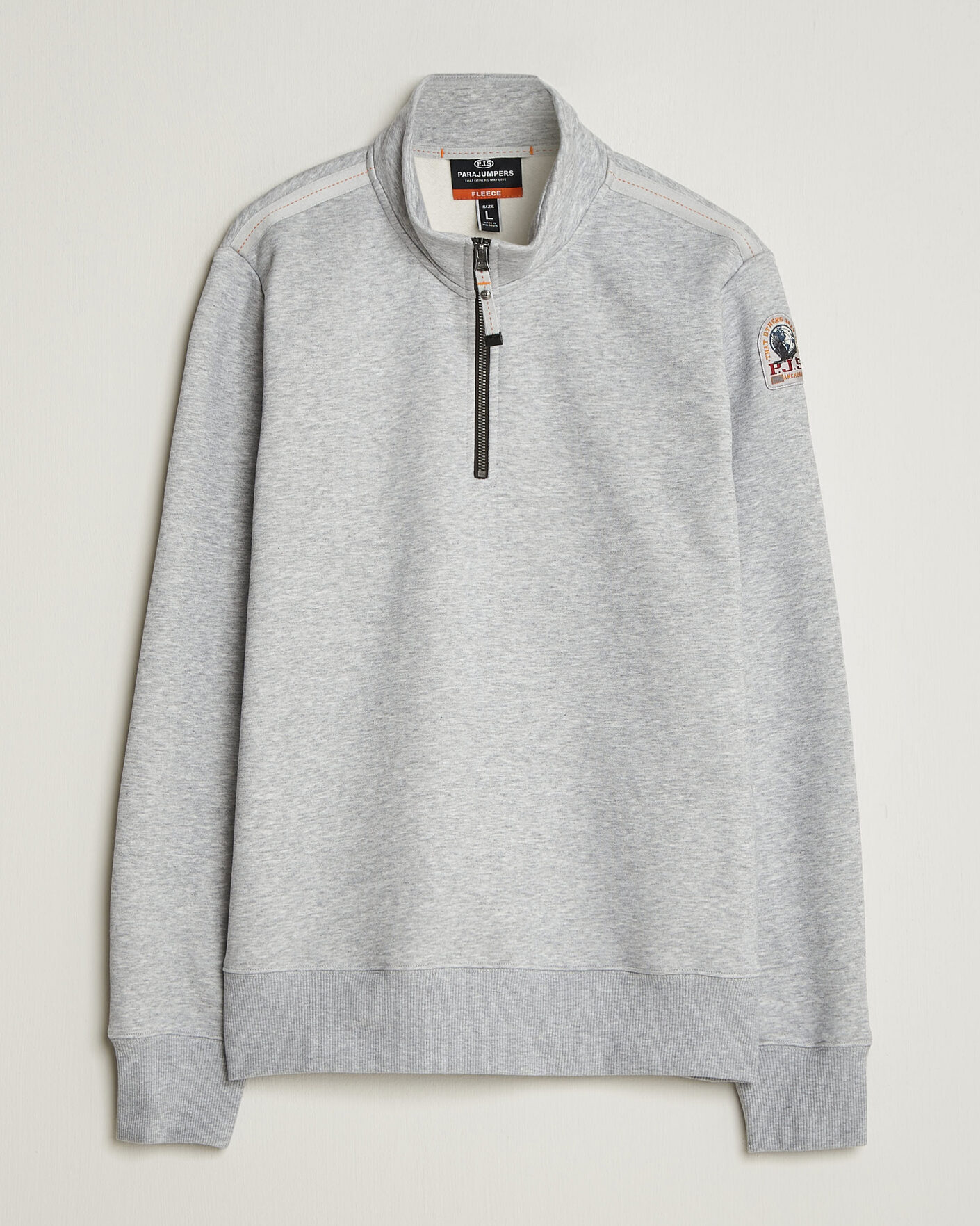 Heren | Truien | Parajumpers | Broad Peak Super Easy Half Zip Sweatshirt Ash Grey Melange