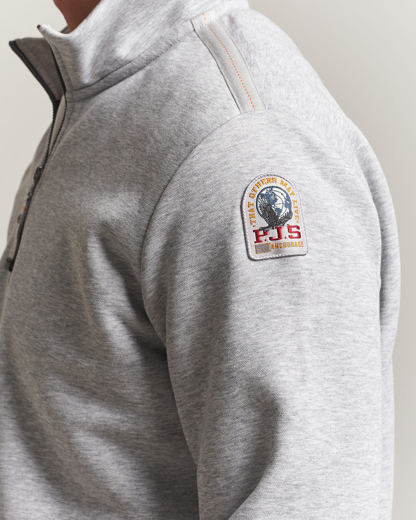 Heren | Truien | Parajumpers | Broad Peak Super Easy Half Zip Sweatshirt Ash Grey Melange