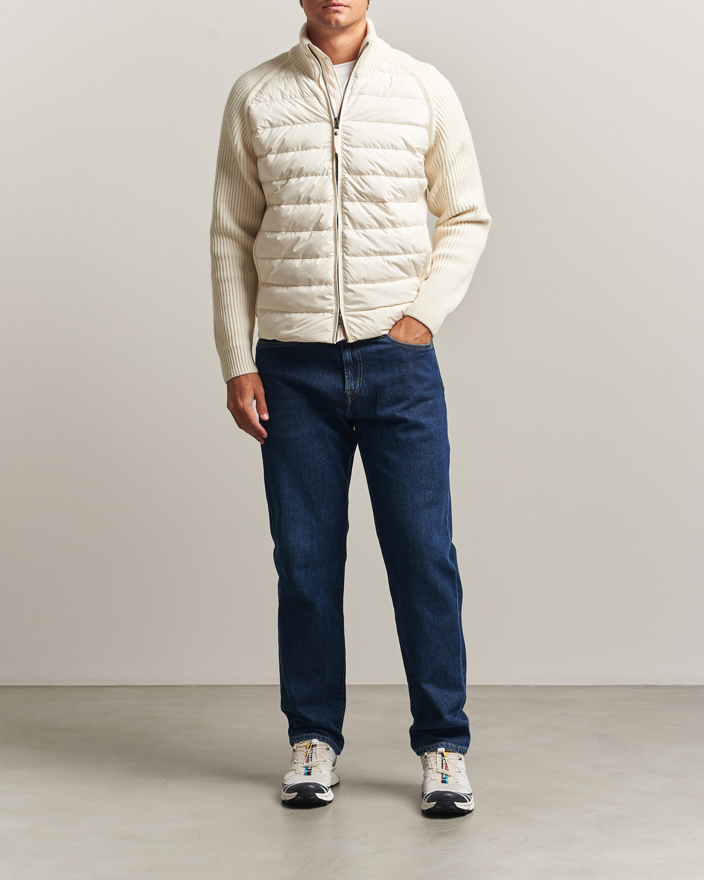 Heren | Jassen | Parajumpers | Olmo Rib Knitted Hybrid Jacket Warm Ivory