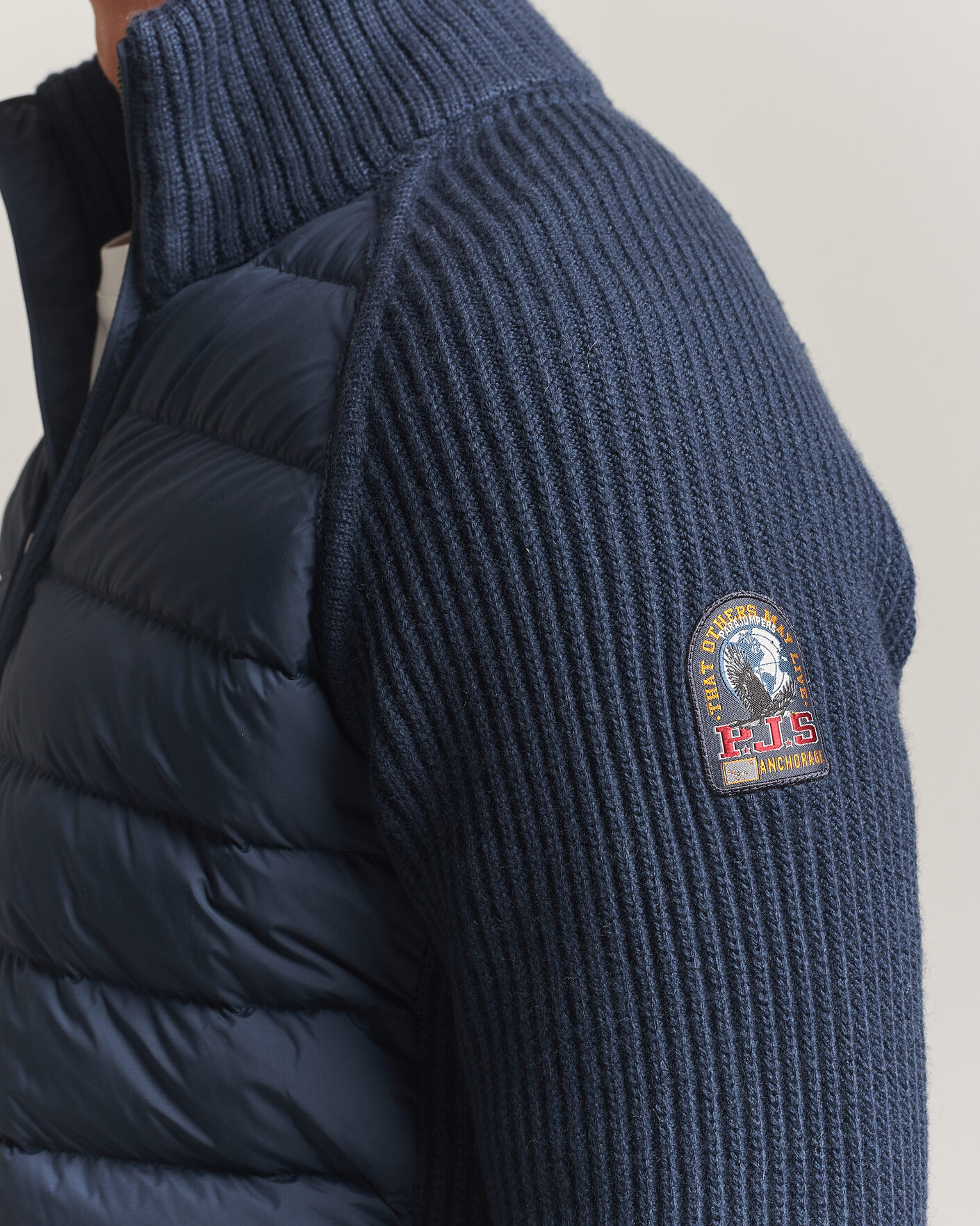 Heren | Jassen | Parajumpers | Olmo Rib Knitted Hybrid Jacket Nine Iron
