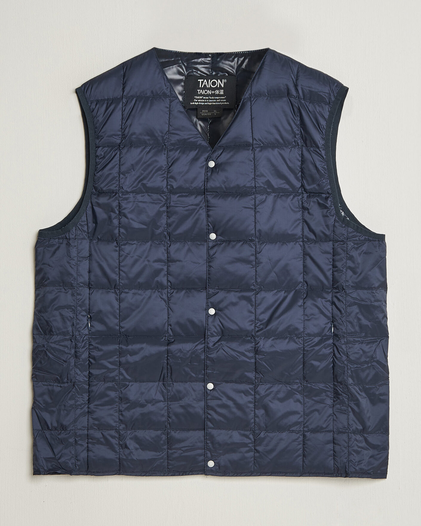 Heren | Gilets | TAION | V-Neck Lightweight Down Vest Dark Navy