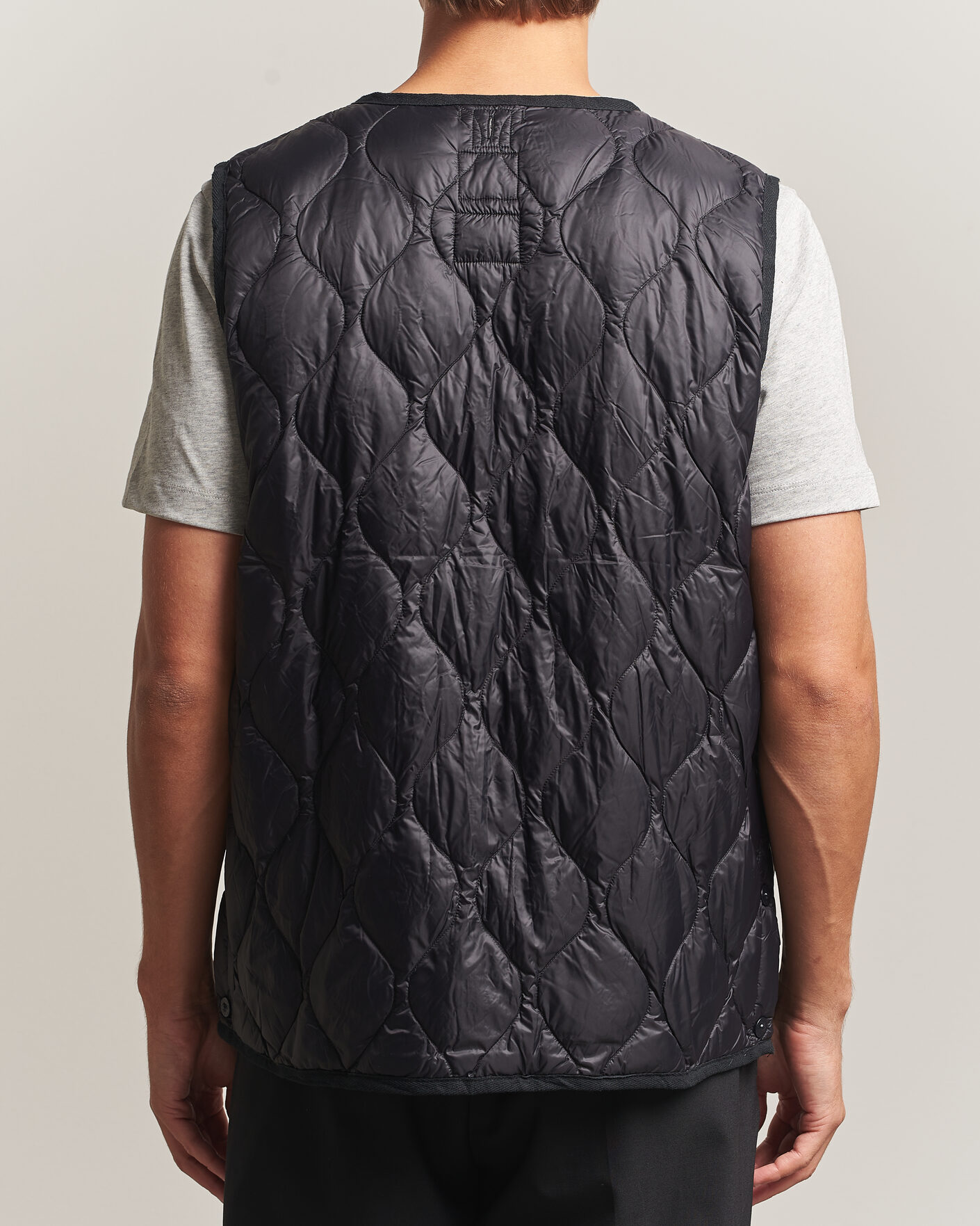 Heren | Gilets | TAION | Military Crew Neck Down Vest Black