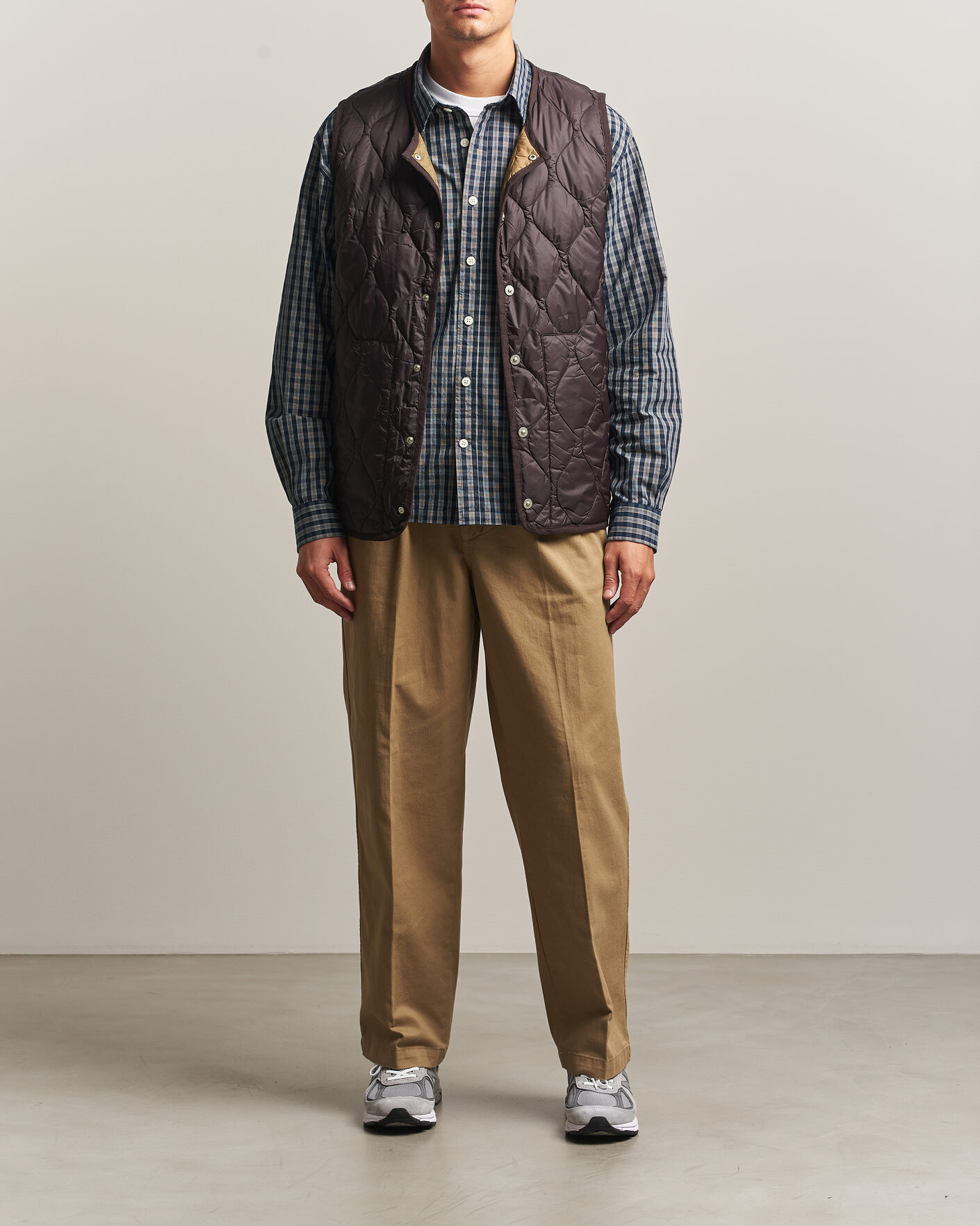 Heren | Gilets | TAION | Military Crew Neck Down Vest Dark Choco