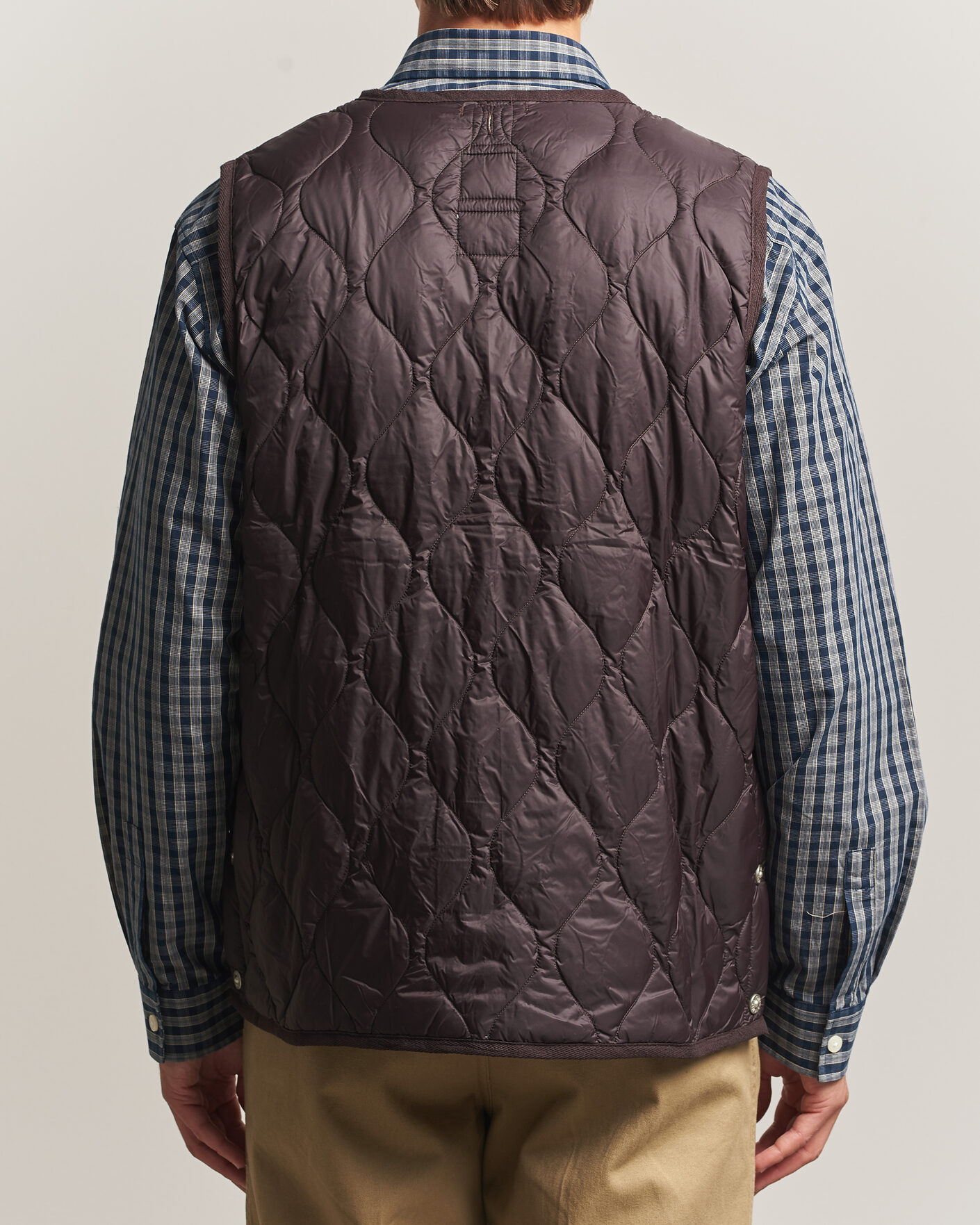Heren | Gilets | TAION | Military Crew Neck Down Vest Dark Choco