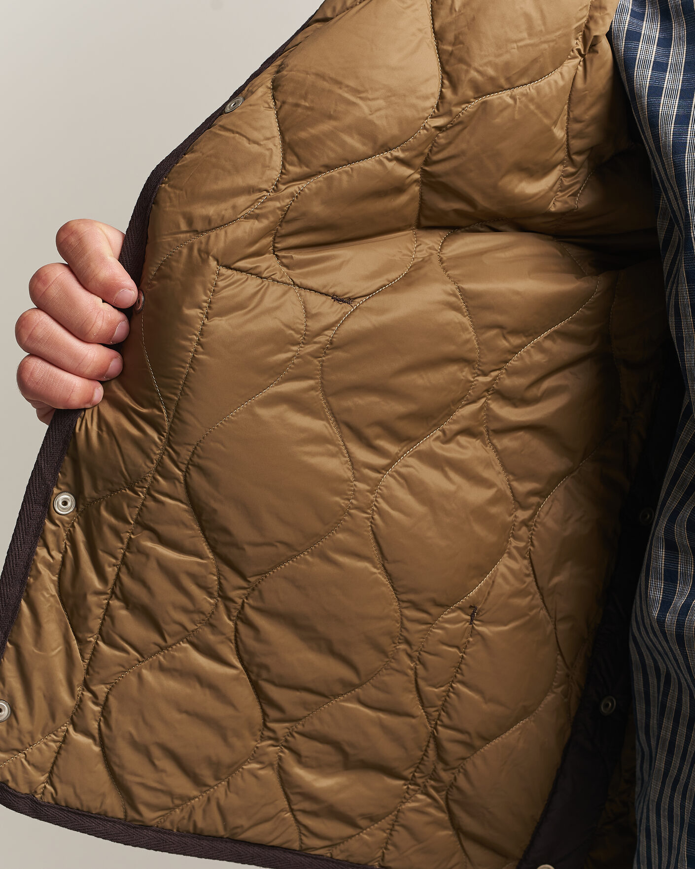 Heren | Gilets | TAION | Military Crew Neck Down Vest Dark Choco