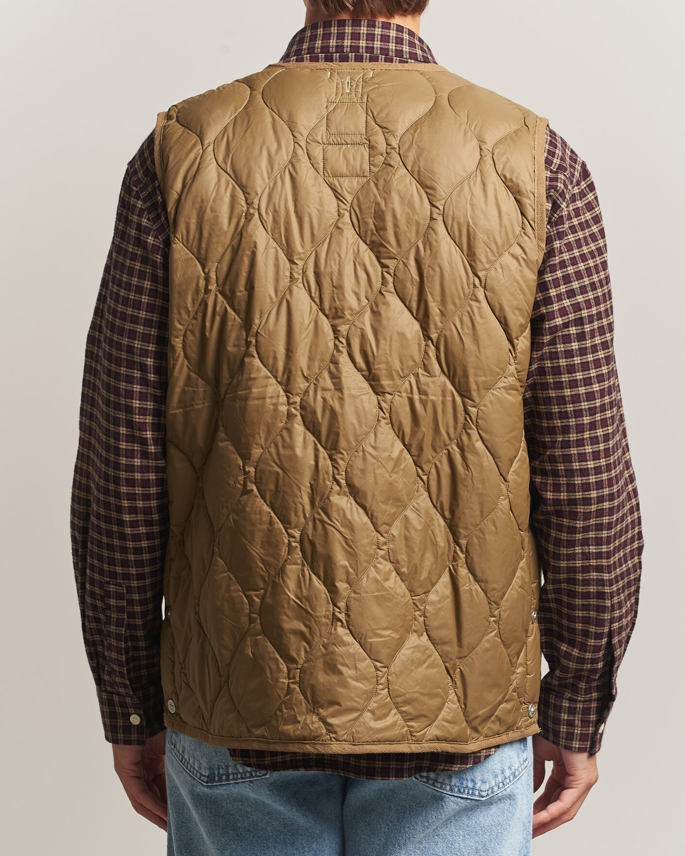Heren | Gilets | TAION | Military Crew Neck Down Vest Dark Khaki Olive