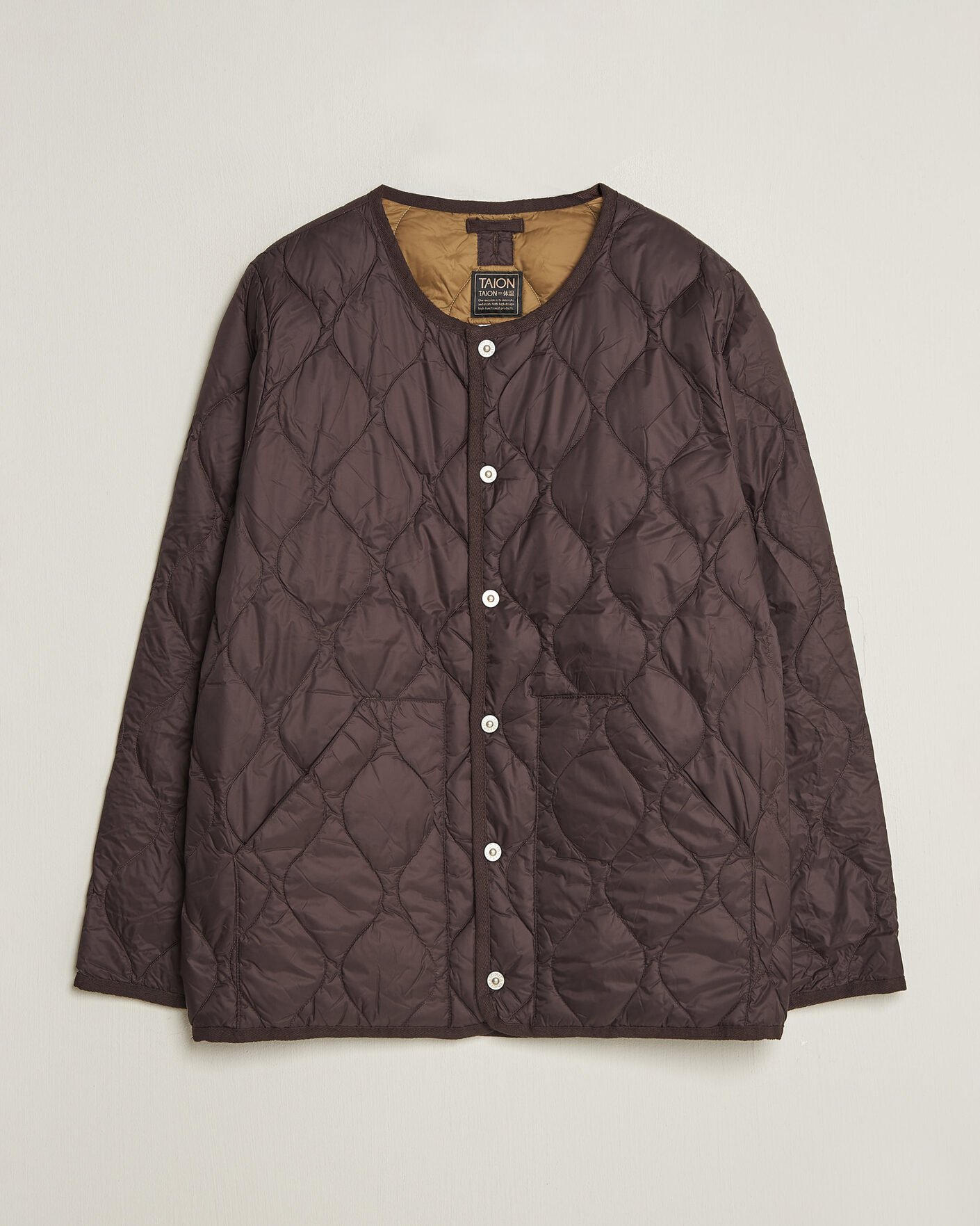 Heren | Jassen | TAION | Military Crew Neck Down Jacket Dark Choco