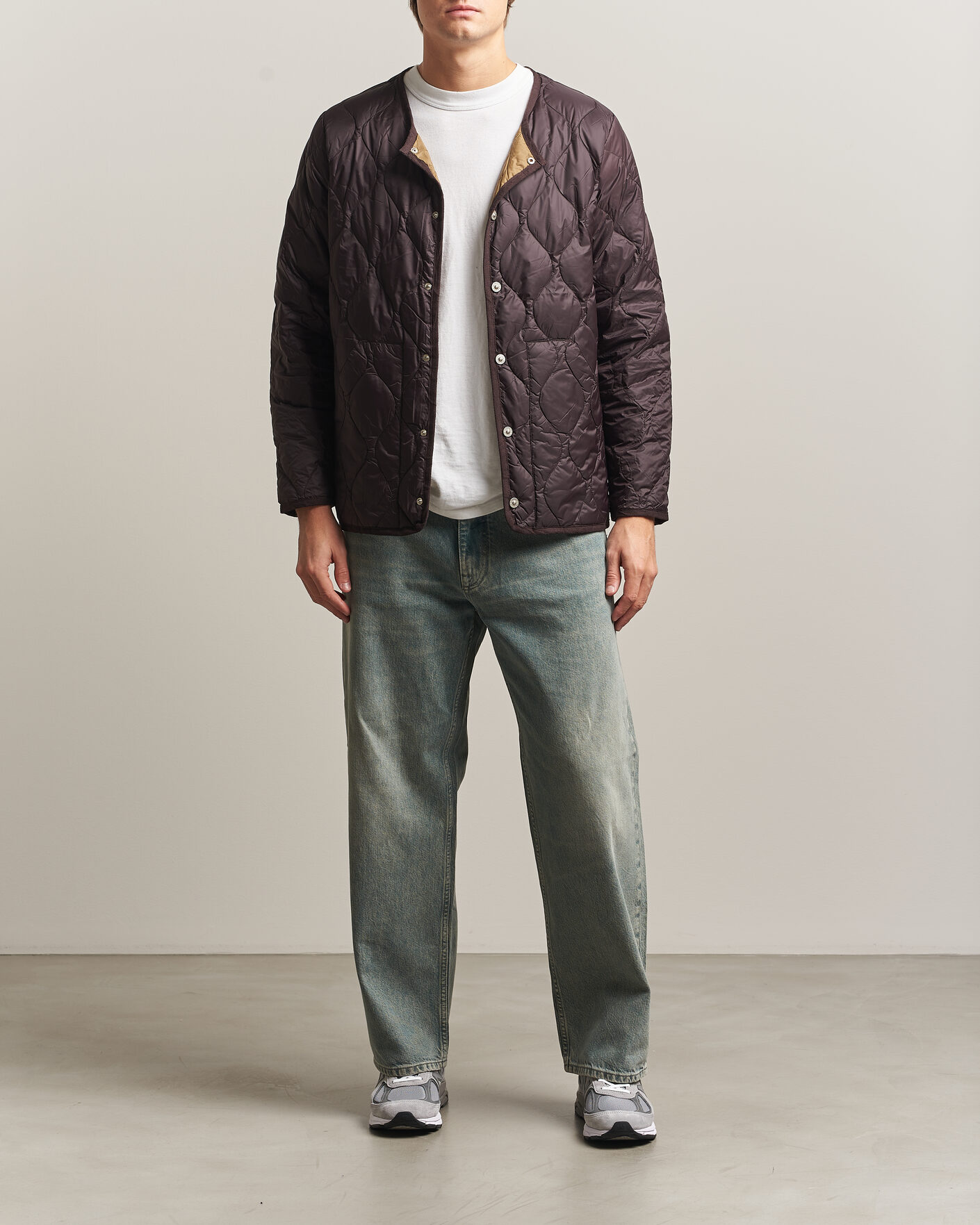 Heren | Jassen | TAION | Military Crew Neck Down Jacket Dark Choco