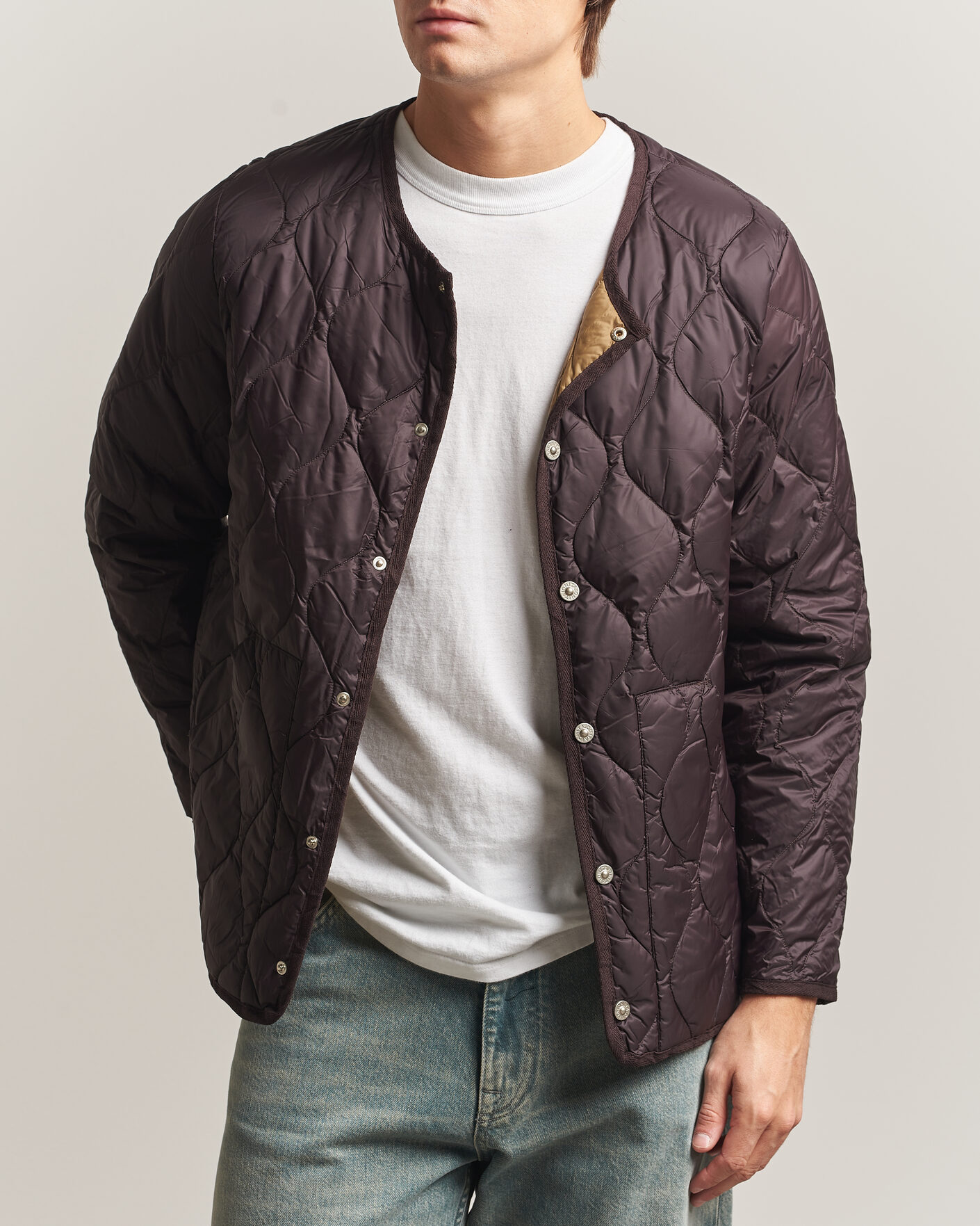 Heren | Jassen | TAION | Military Crew Neck Down Jacket Dark Choco