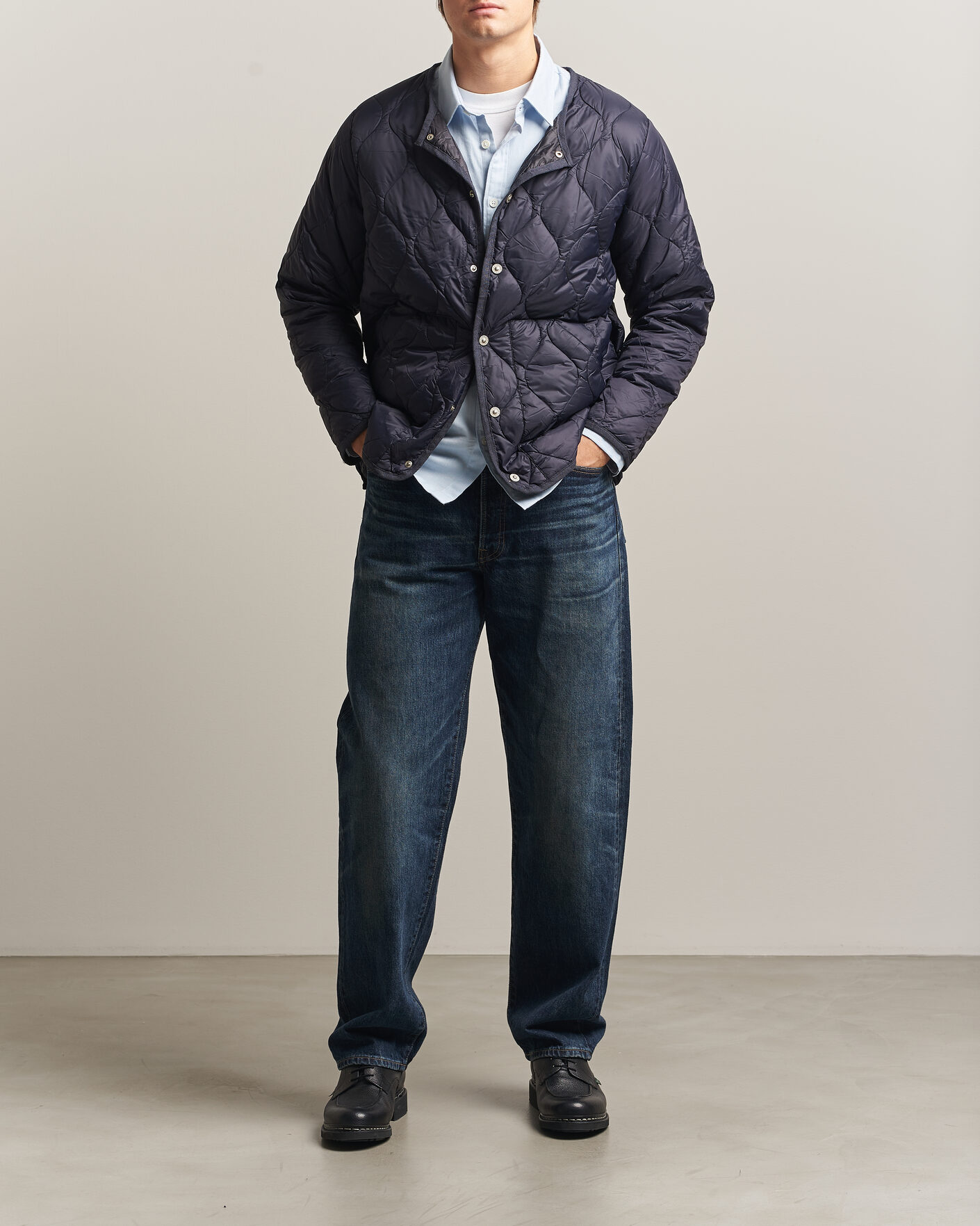 Heren | Jassen | TAION | Military Crew Neck Down Jacket Dark Navy