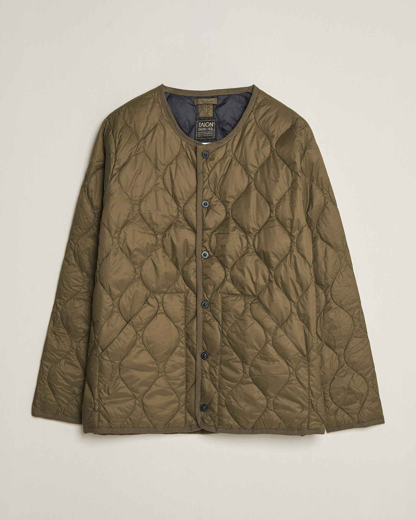 Heren | Jassen | TAION | Military Crew Neck Down Jacket Dark Olive
