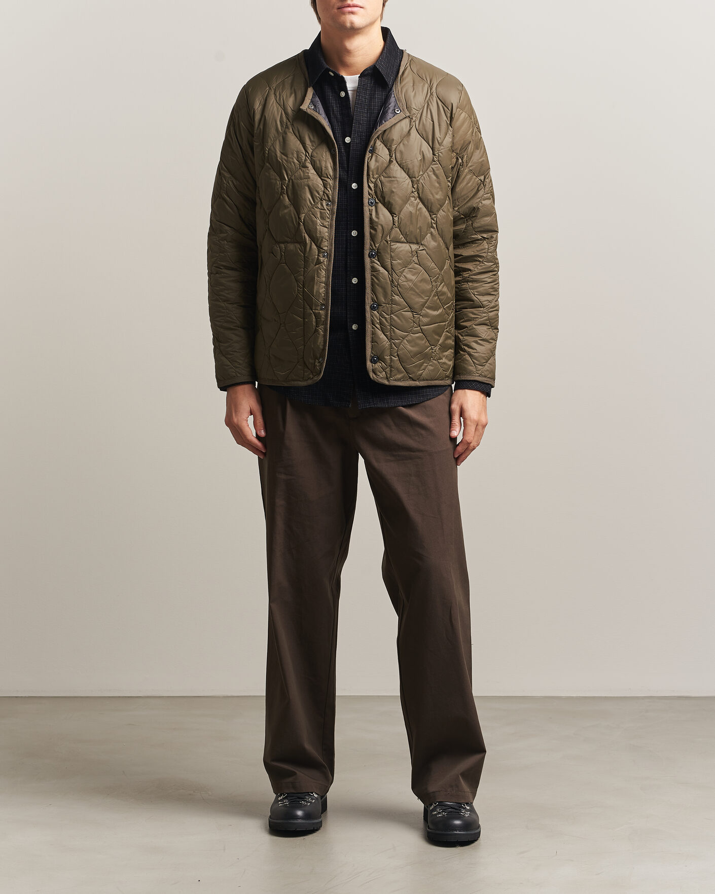Heren | Jassen | TAION | Military Crew Neck Down Jacket Dark Olive