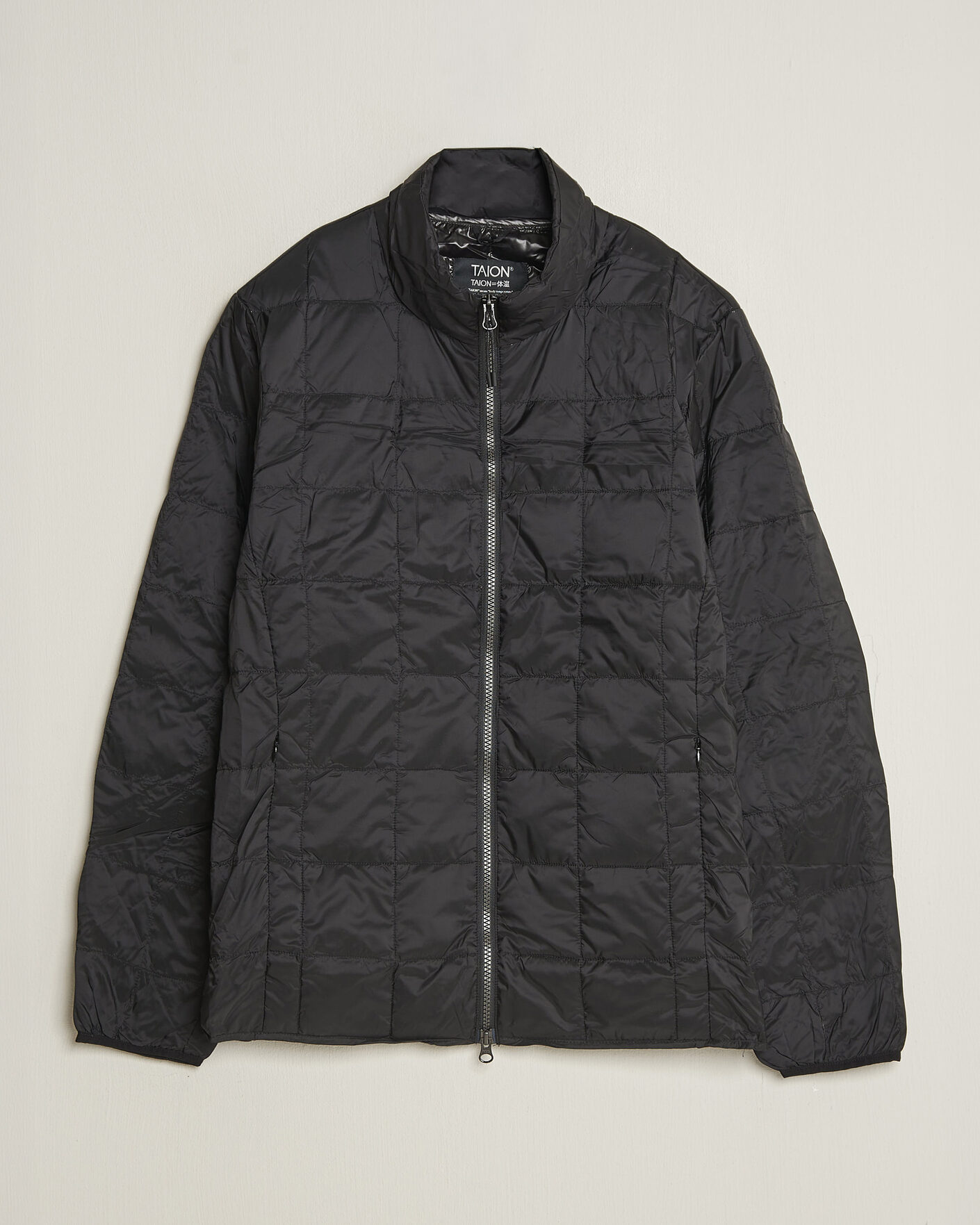 Heren | Jassen | TAION | High Neck Full Zip Lightweight Down Jacket Black