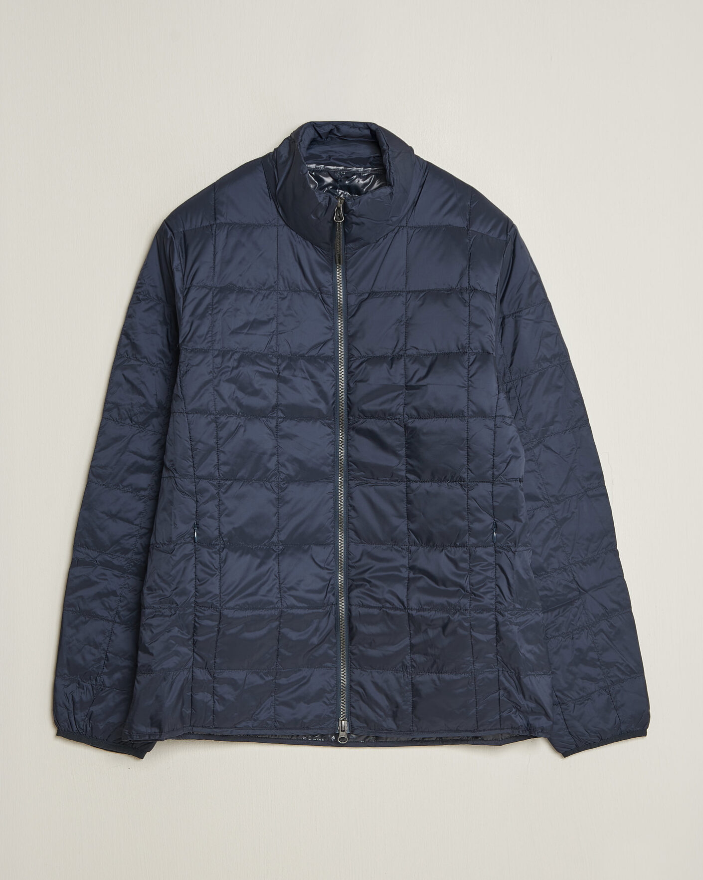 Heren | Jassen | TAION | High Neck Full Zip Lightweight Down Jacket Dark Navy