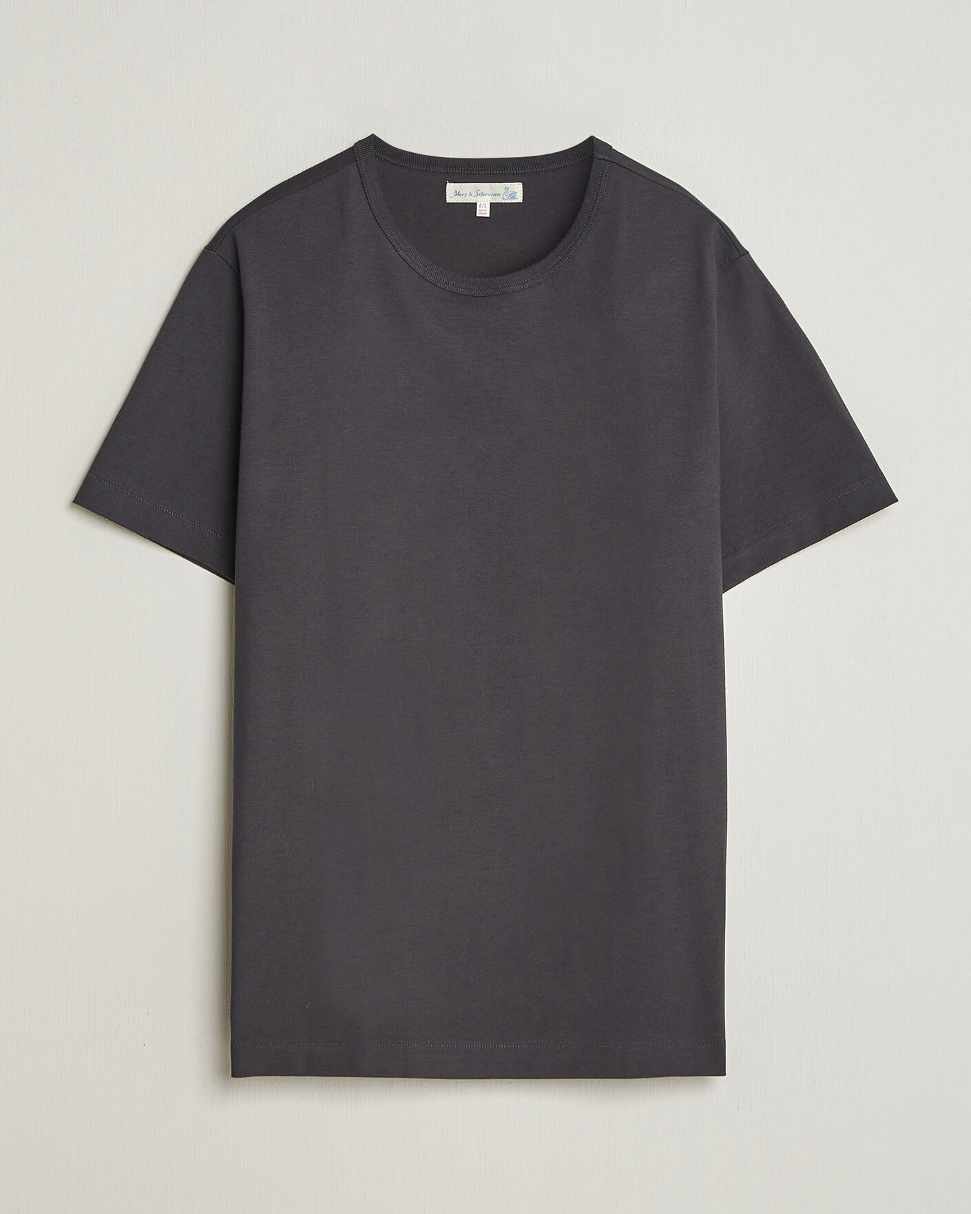 Heren | T-shirts | Merz b. Schwanen | Classic Fit Sturdy Loopwheeled T-Shirt Charcoal