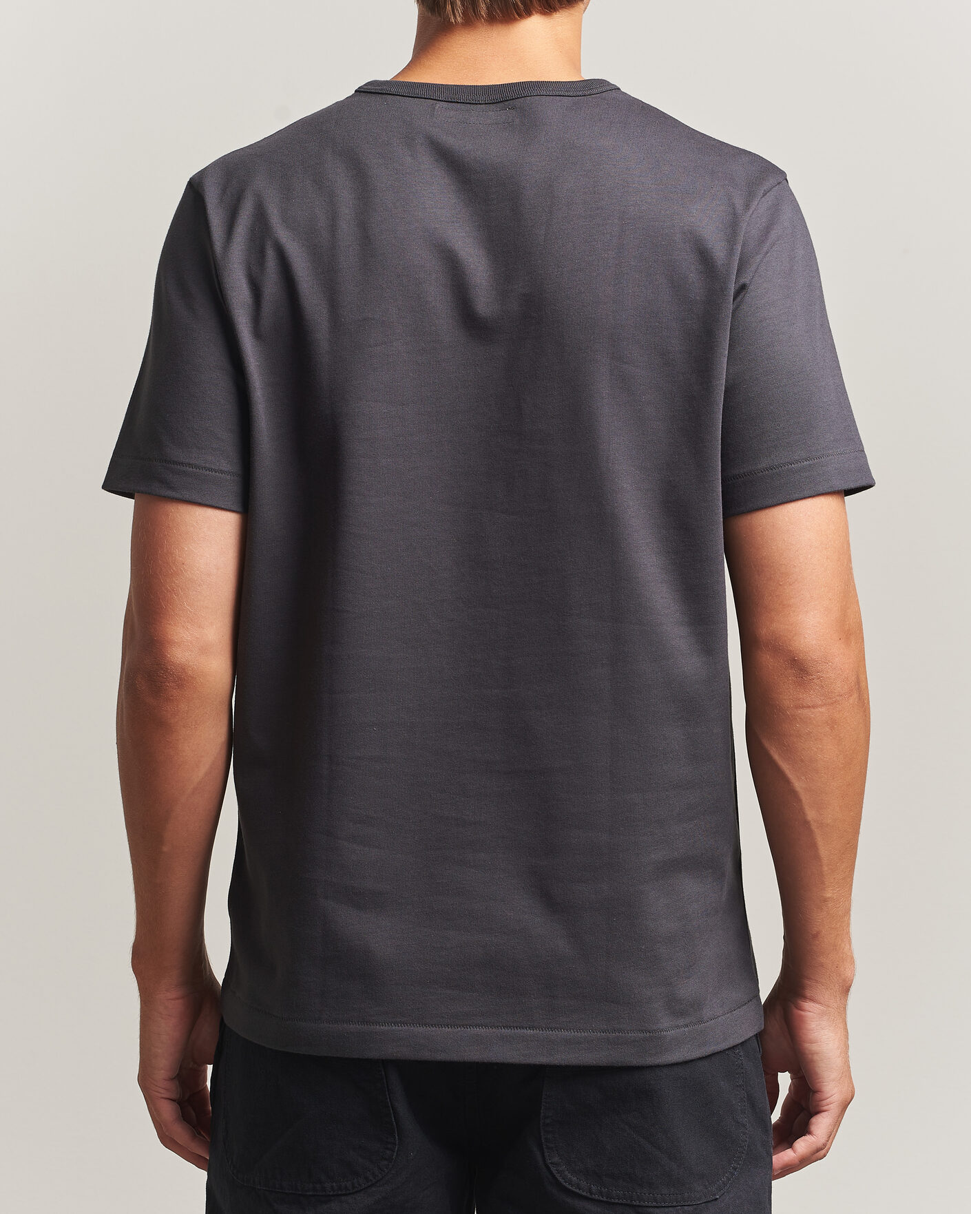 Heren | T-shirts | Merz b. Schwanen | Classic Fit Sturdy Loopwheeled T-Shirt Charcoal