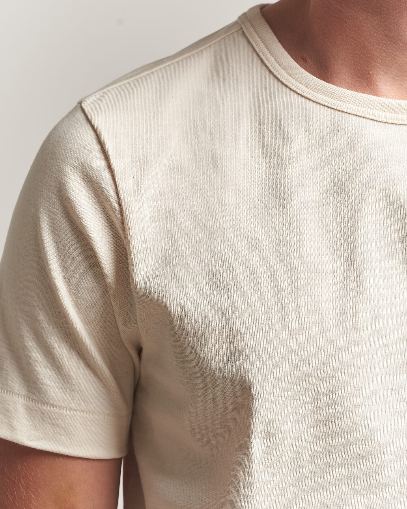 Heren | T-shirts | Merz b. Schwanen | Classic Fit Loopwheeled T-Shirt Nature