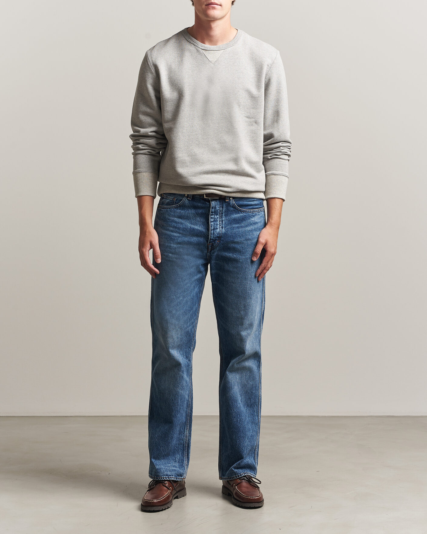 Heren | Truien | Merz b. Schwanen | Vintage Machine Sweatshirt Grey Melange
