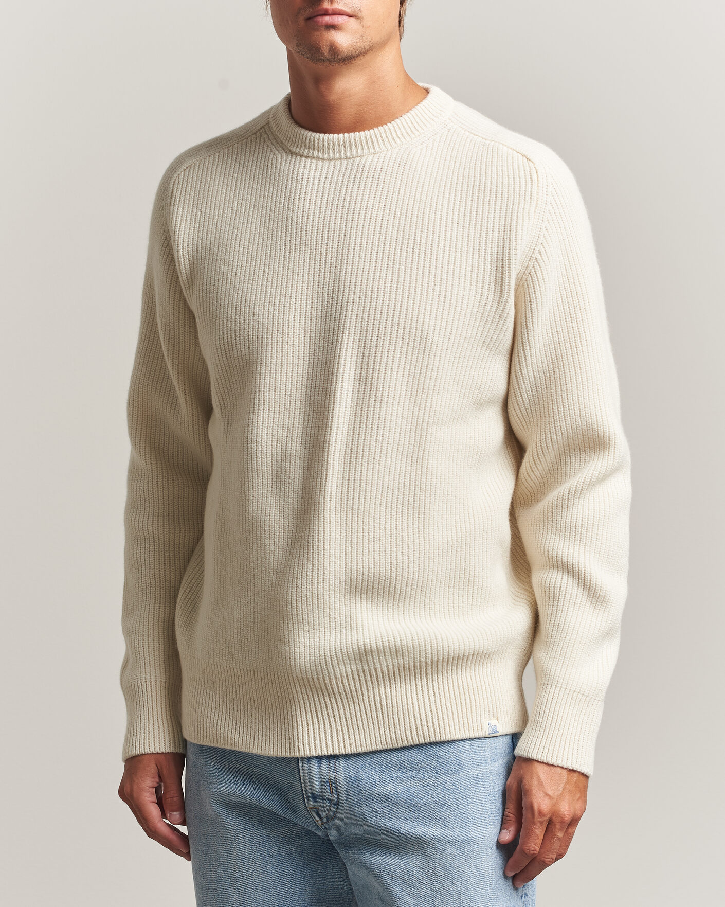 Heren | Truien | Merz b. Schwanen | Merino/Cashmere Knitted Sweater Nature