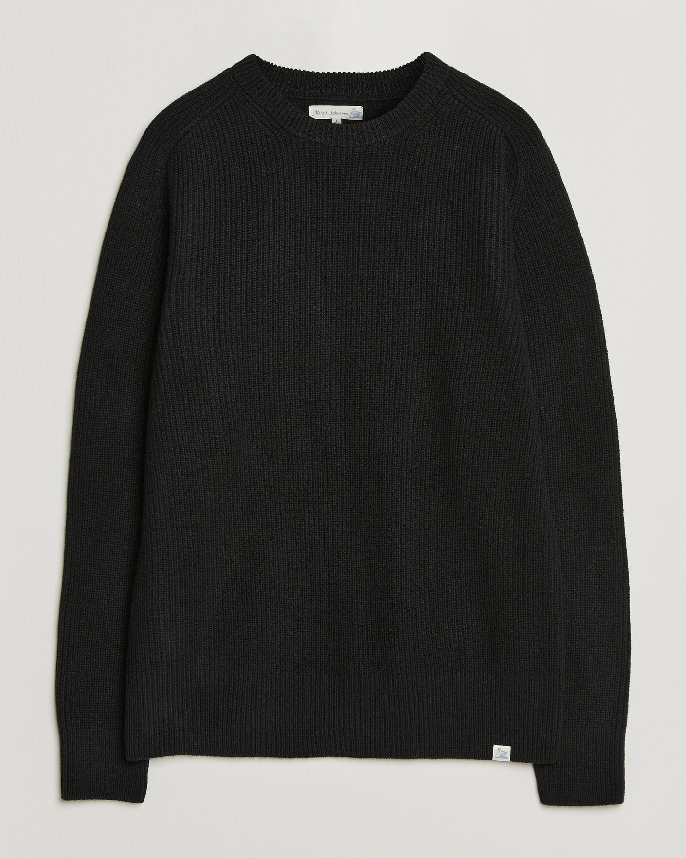Heren | Truien | Merz b. Schwanen | Merino/Cashmere Knitted Sweater Deep Black