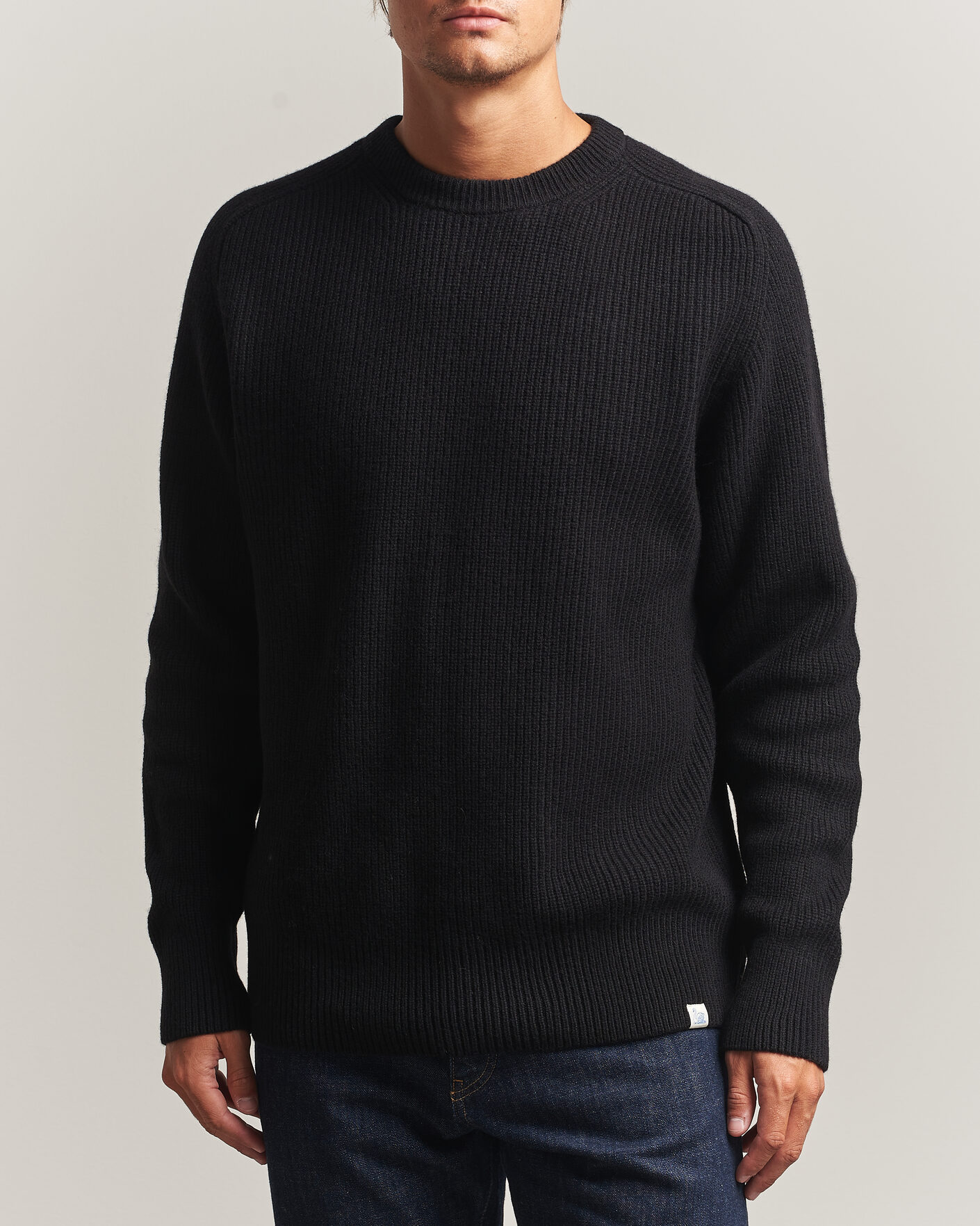 Heren | Truien | Merz b. Schwanen | Merino/Cashmere Knitted Sweater Deep Black