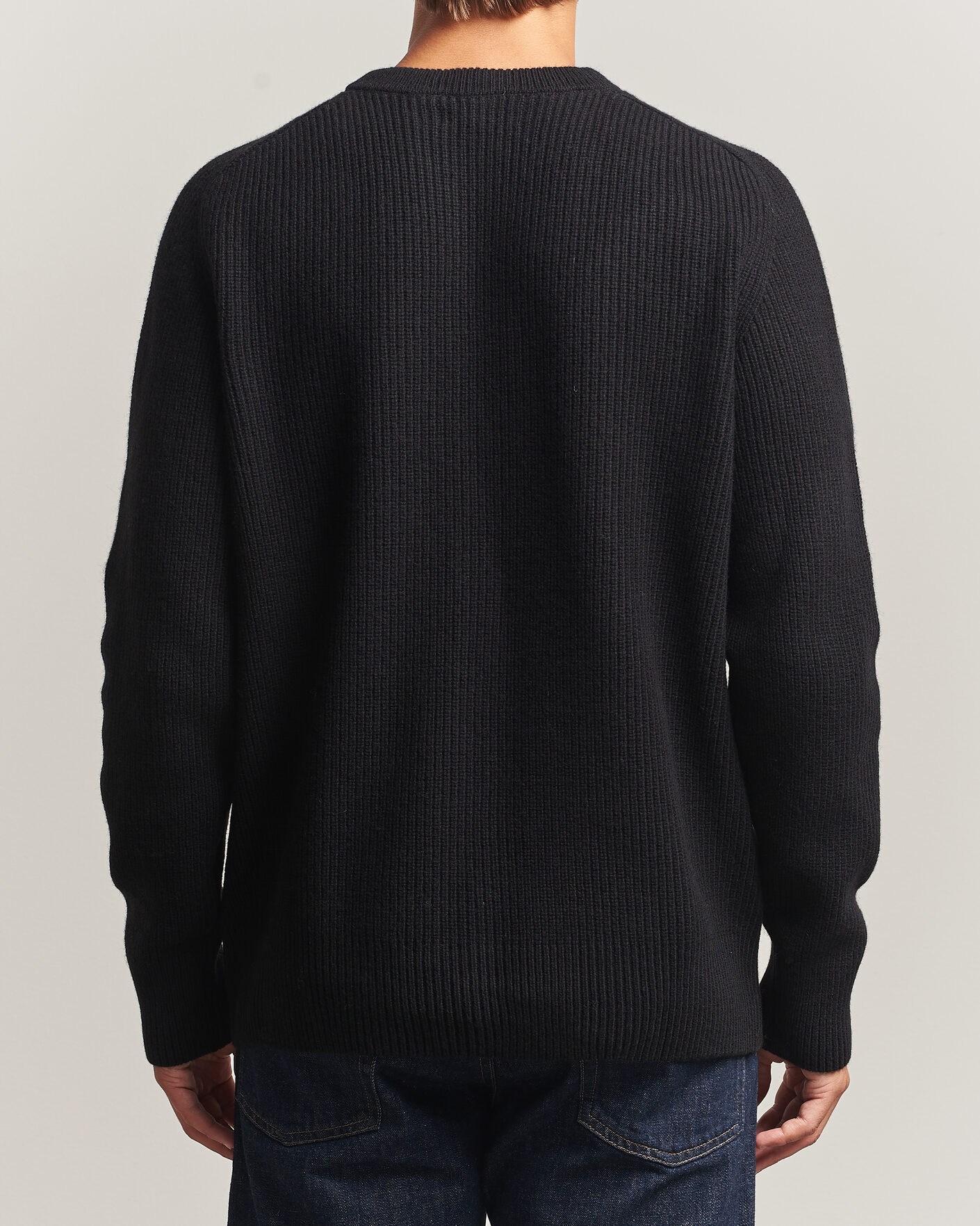 Heren | Truien | Merz b. Schwanen | Merino/Cashmere Knitted Sweater Deep Black