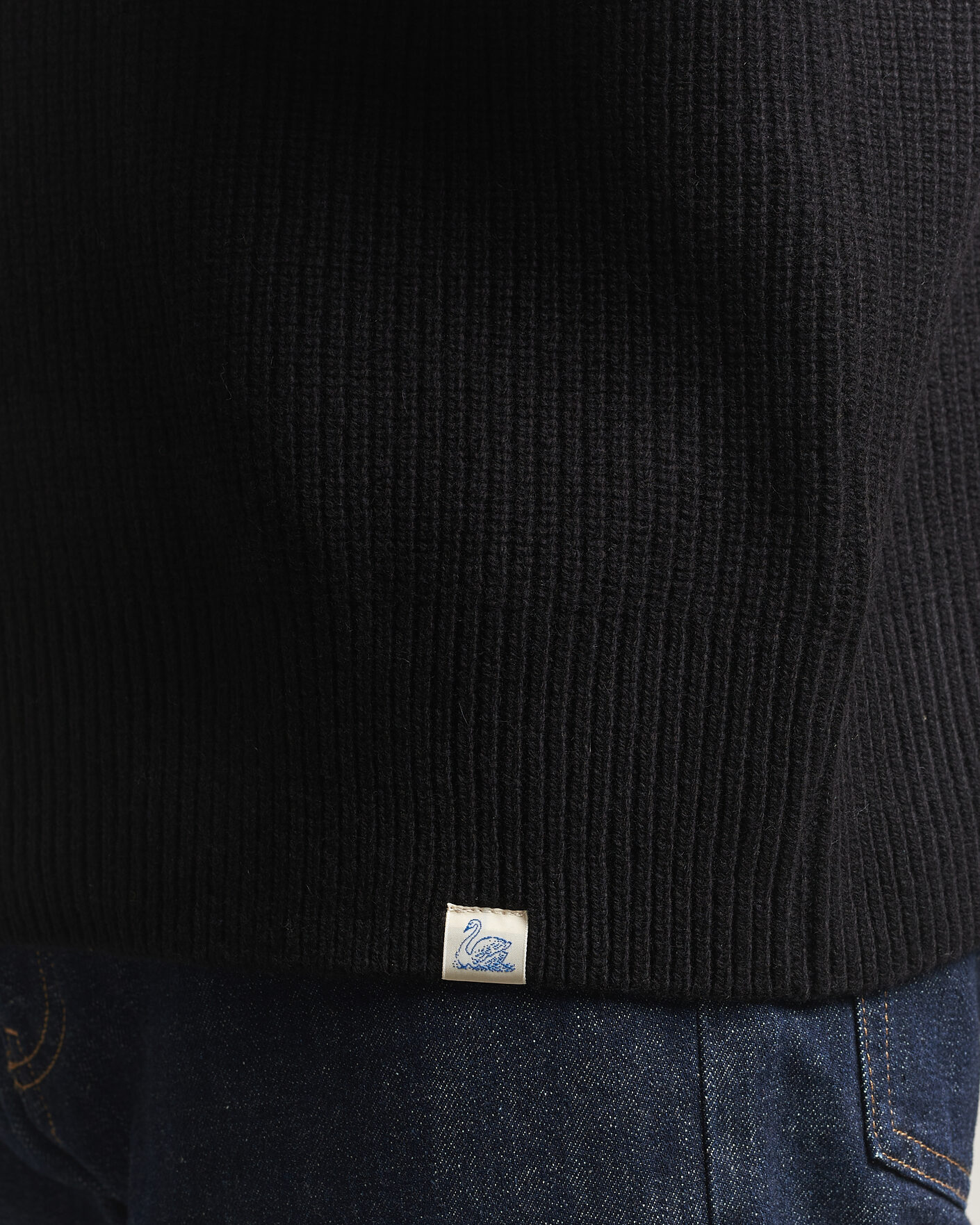 Heren | Truien | Merz b. Schwanen | Merino/Cashmere Knitted Sweater Deep Black