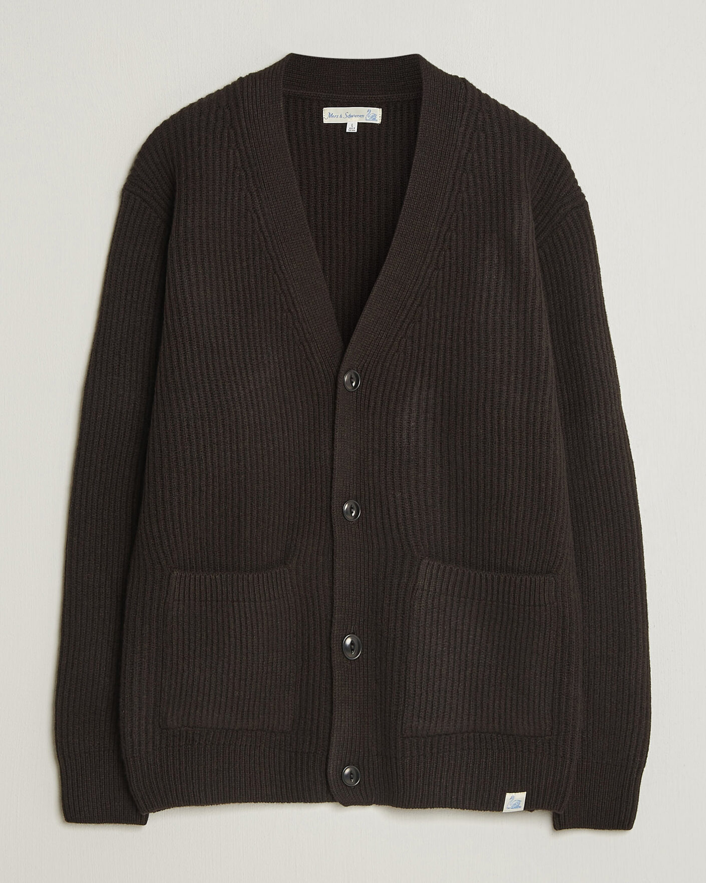 Heren | Truien | Merz b. Schwanen | Merino/Cashmere Knitted Cardigan Espresso