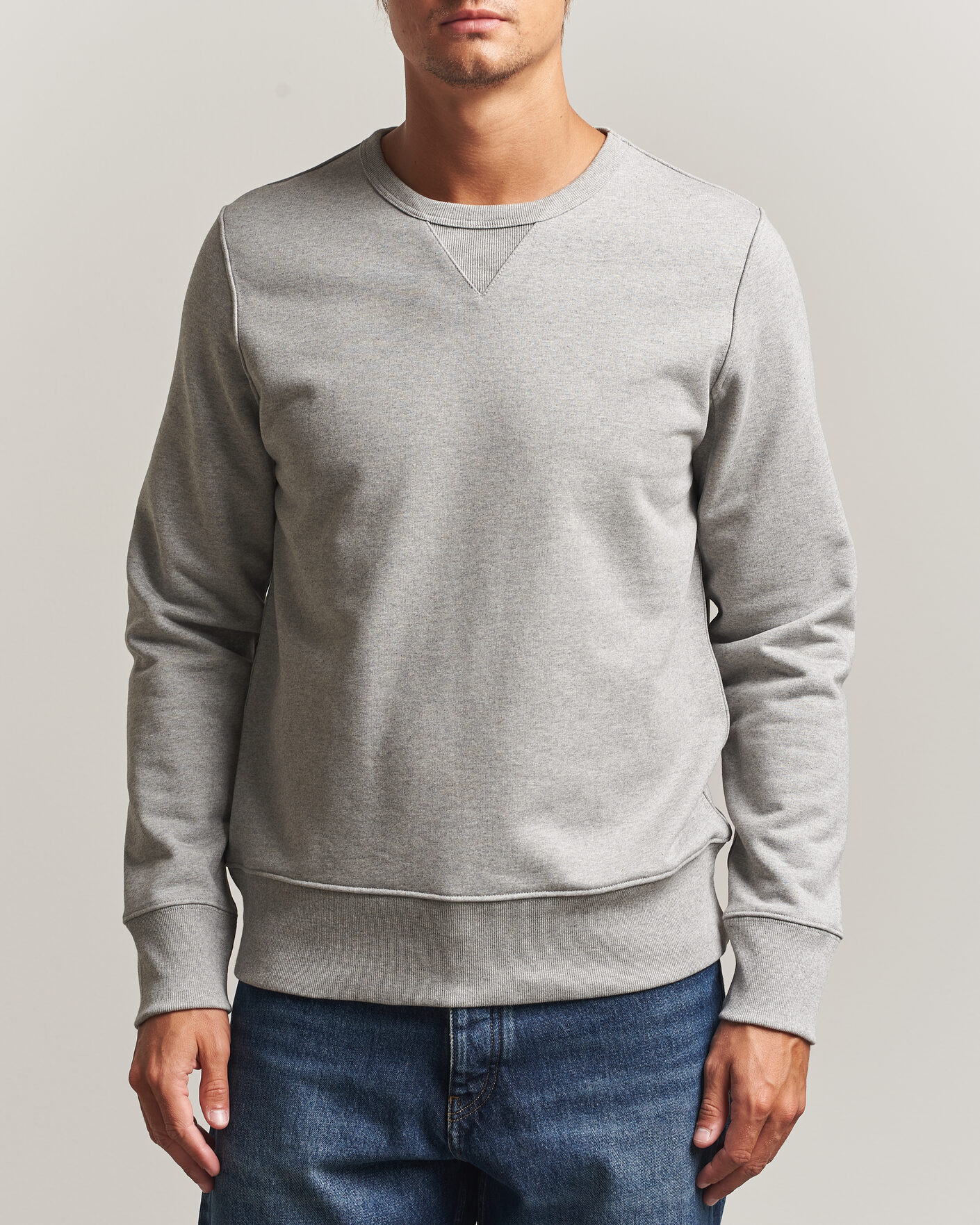 Heren | Truien | Merz b. Schwanen | Classic Fit Loopwheeled Heavyweight Sweatshirt Grey Melange