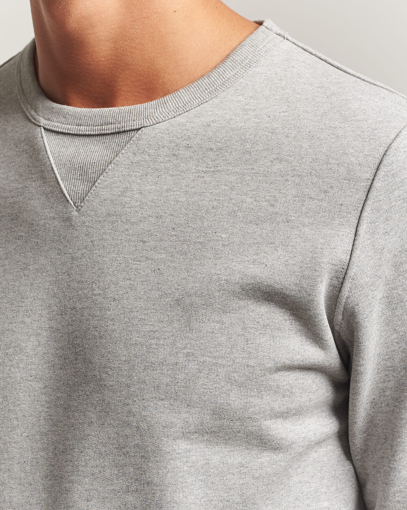 Heren | Truien | Merz b. Schwanen | Classic Fit Loopwheeled Heavyweight Sweatshirt Grey Melange