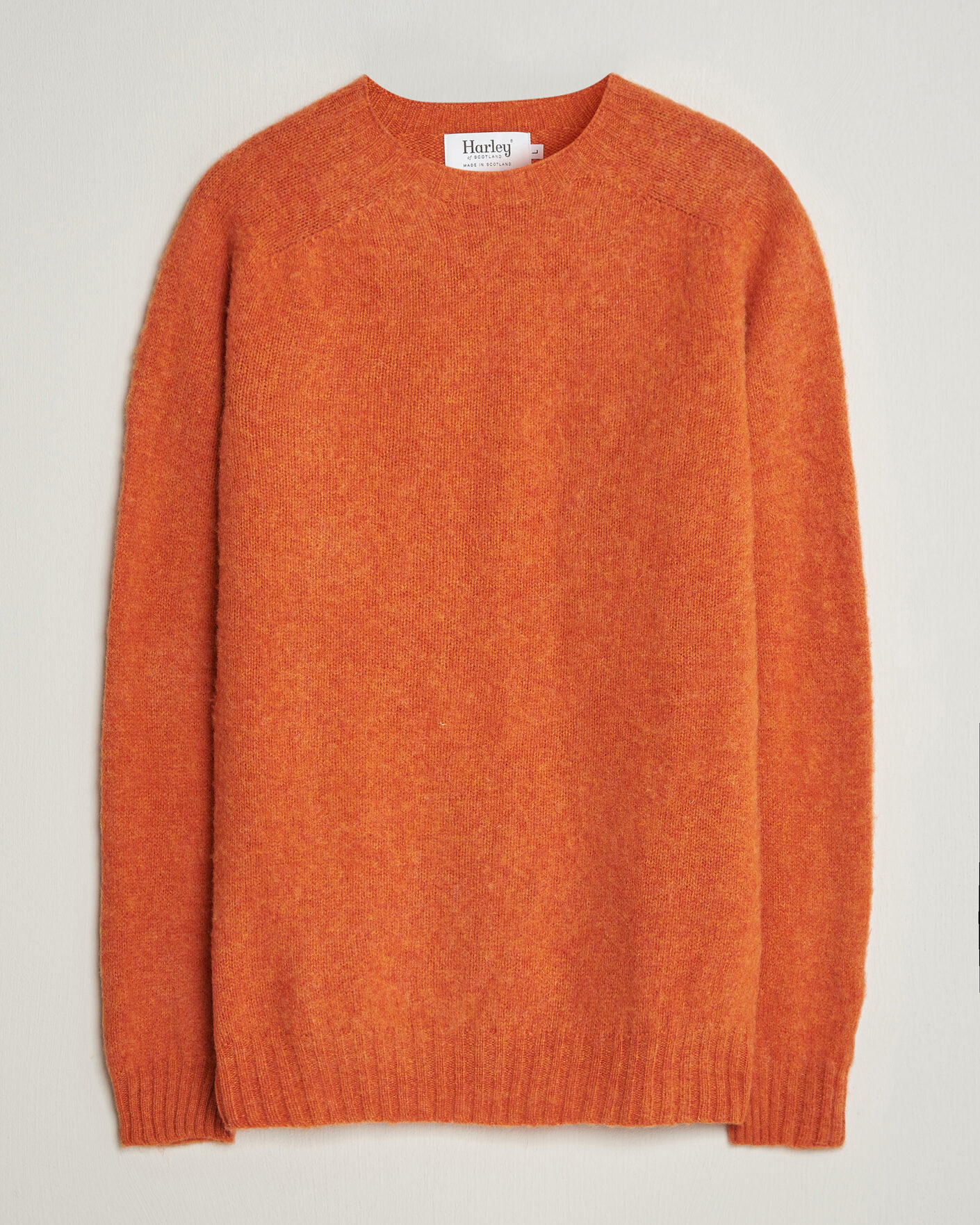 Heren | Truien | Harley Of Scotland | Brushed Supersoft Lambswool Crewneck Satsuma